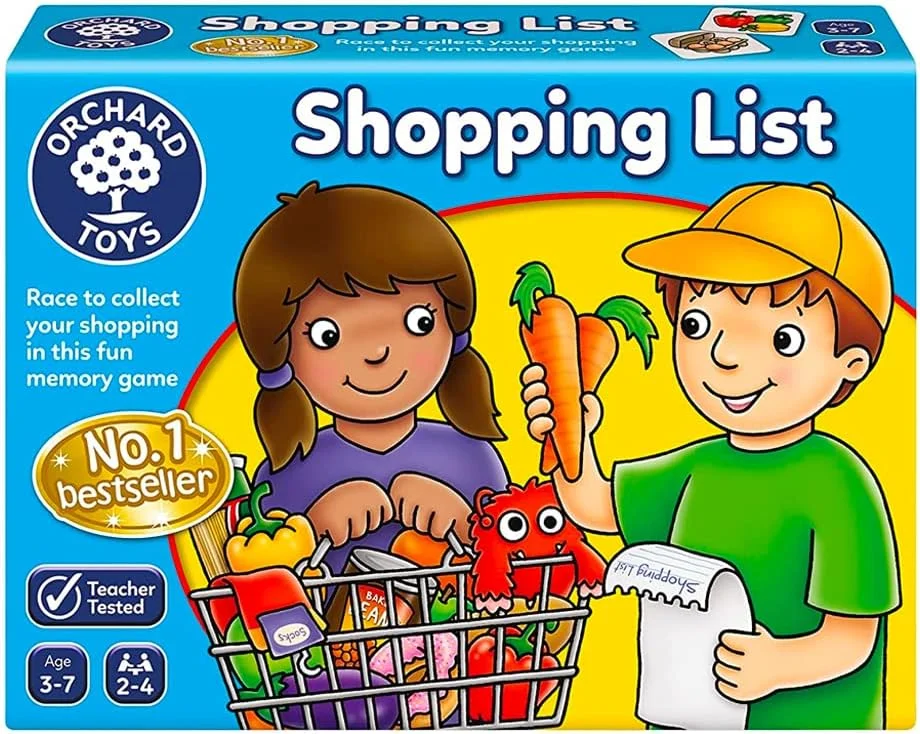 بازی حافظه لیست خرید Orchard Toys - بازی های تطبیق و حافظه برای کودکان 3 سال به بالا - اسباب بازی های آموزشی و بازی های یادگیری کودکان - بازی های تخته ای کودکان و نوپا در سنین 3 تا 7 سال - 2 تا 4 بازیکن