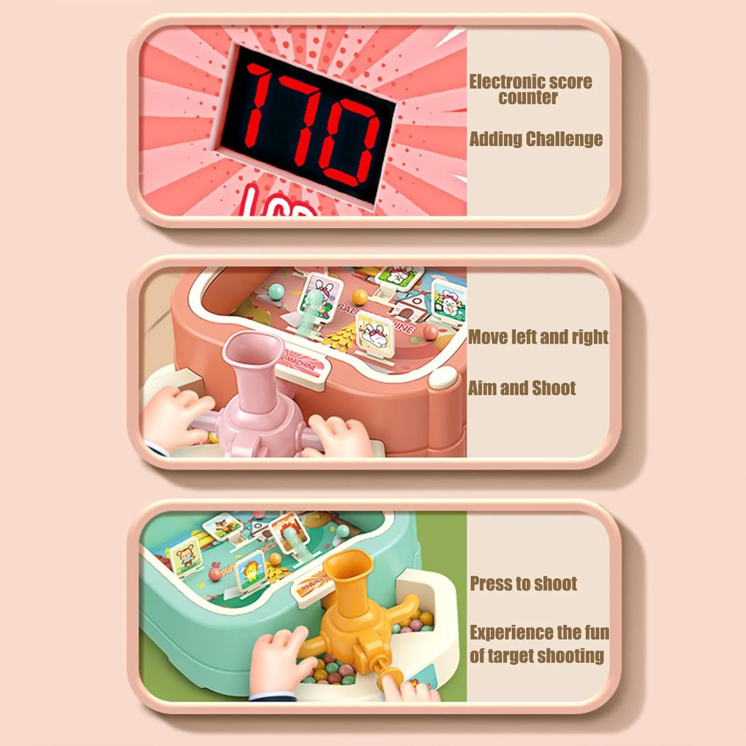 دستگاه پین بال Saraele برای کودکان، بازی های پین بال رومیزی آرکید، اسباب بازی های الکترونیکی تعاملی آموزشی، اسباب بازی های مرحله ای، هدیه تولد برای پسر و دختر بالای 3 سال