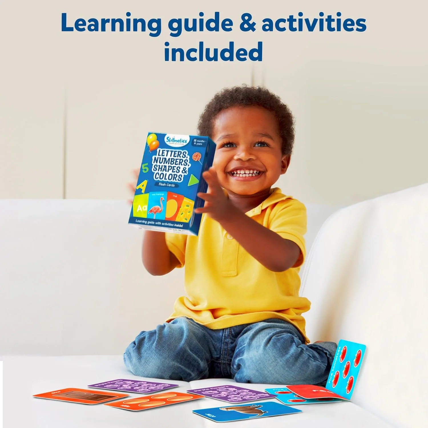 فلش کارت های ضخیم Skillmatics برای کودکان نوپا - حروف، اعداد، اشکال و رنگ ها، اسباب بازی های مونته سوری، فعالیت های یادگیری پیش دبستانی، وسایل کمک آموزشی، هدیه برای کودکان 1، 2، 3، 4 ساله