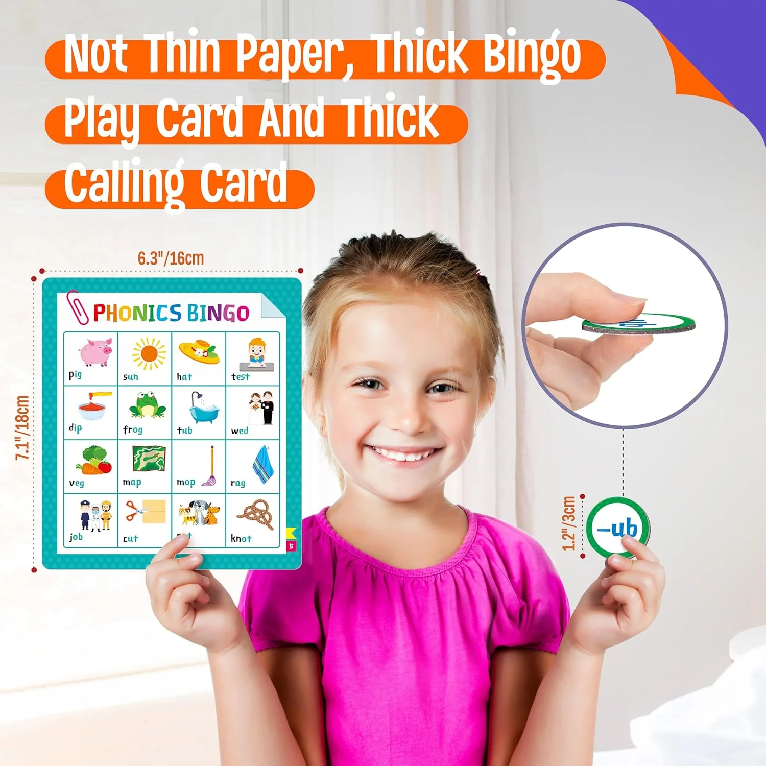 بازی بینگو الفبا و آواشناسی SpriteGru، ۱۲ صفحه بینگو با حروف ABC، بازی آواشناسی ترکیبی کلمات CVC، آگاهی از آواشناسی حروف، اسباب بازی های آموزشی اولیه - برای کودکان از ۴ سال