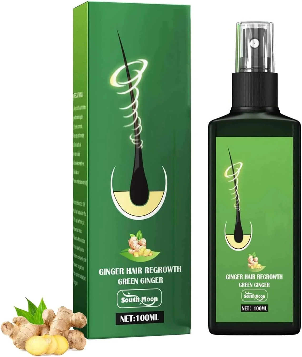 اسپری زنجبیل مغذی GrowthPlus، اسپری زنجبیل مغذی ارگانیک Growth Plus، اسپری طبیعی مغذی پوست سر مو، اسپری زنجبیل مغذی برای رشد مجدد مو برای مردان و زنان (1 عدد)