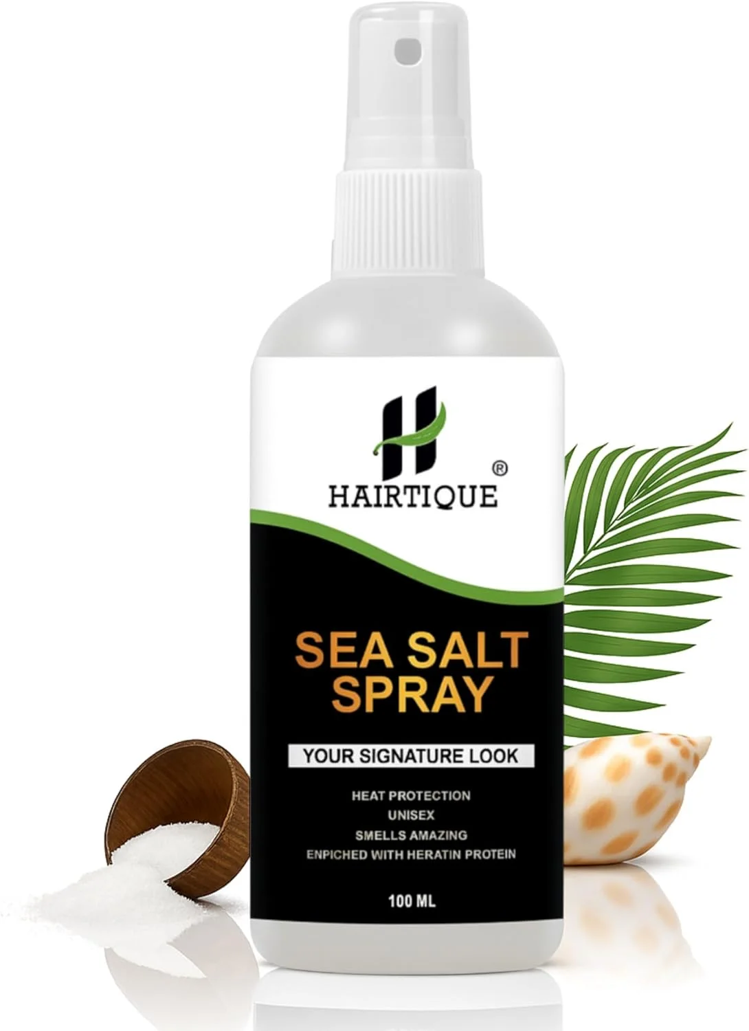 اسپری حجم دهنده مو نمک دریایی هیرتیک، 100 میلی لیتر، غنی شده با نیاسینامید، بیوتین و نمک دریا | برای موهای پرپشت تر و حجیم تر فوری | اسپری بافت دهنده، ظاهر ساحلی و امواج طبیعی | مناسب برای انواع مو