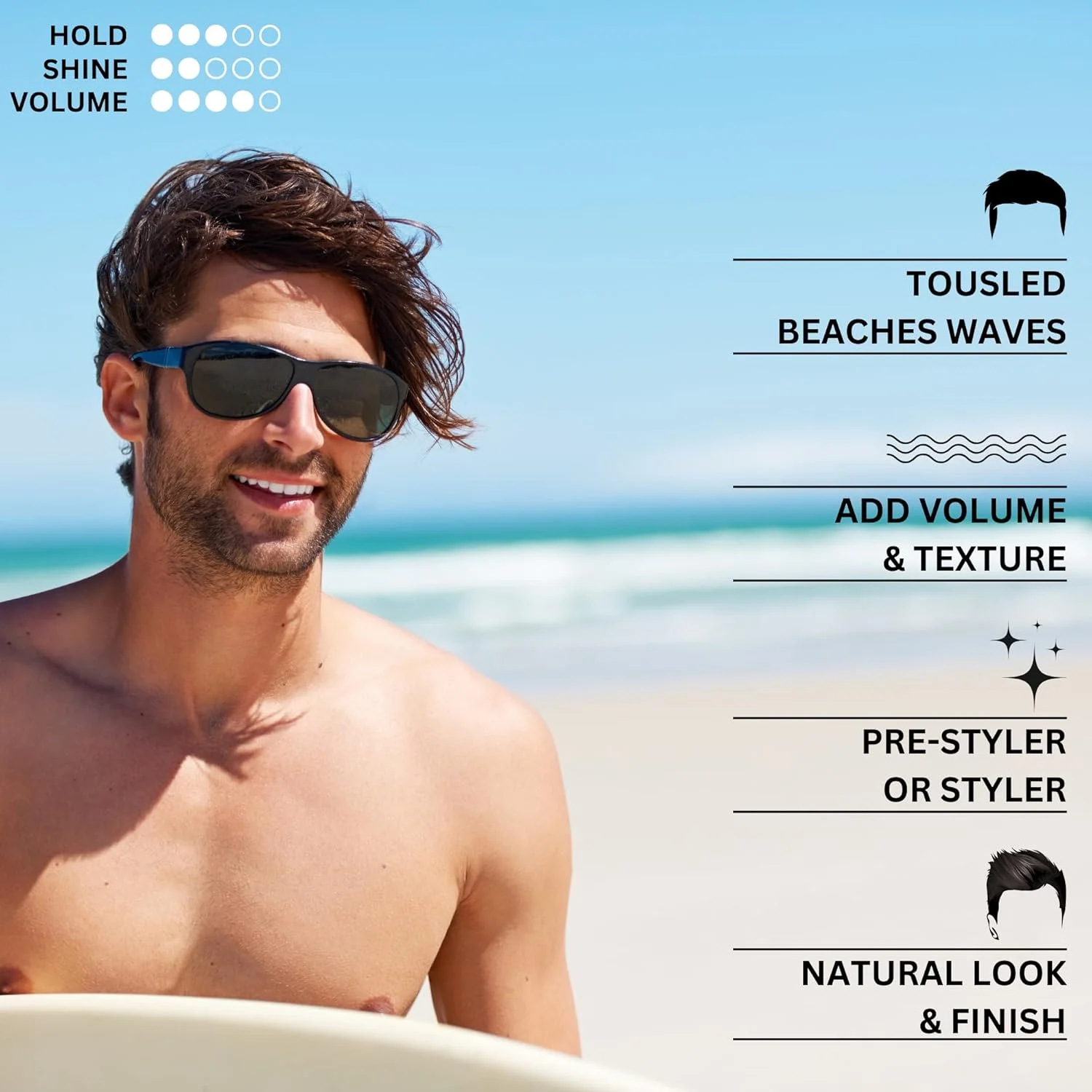 اسپری حجم دهنده مو نمک دریایی هیرتیک، 100 میلی لیتر، غنی شده با نیاسینامید، بیوتین و نمک دریا | برای موهای پرپشت تر و حجیم تر فوری | اسپری بافت دهنده، ظاهر ساحلی و امواج طبیعی | مناسب برای انواع مو