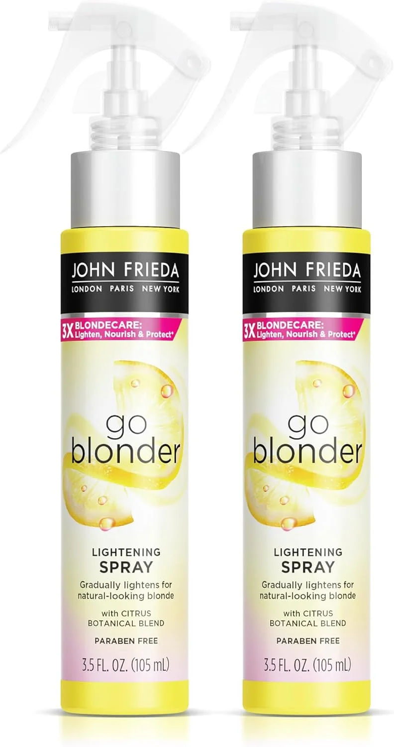 اسپری روشن کننده مو جان فریدا گو بلوندر، روشن کننده کنترل شده مو برای روشن کردن تدریجی مو، با فناوری مرکبات و بابونه بلوند مند، 103.5 میلی لیتر (2 عدد)