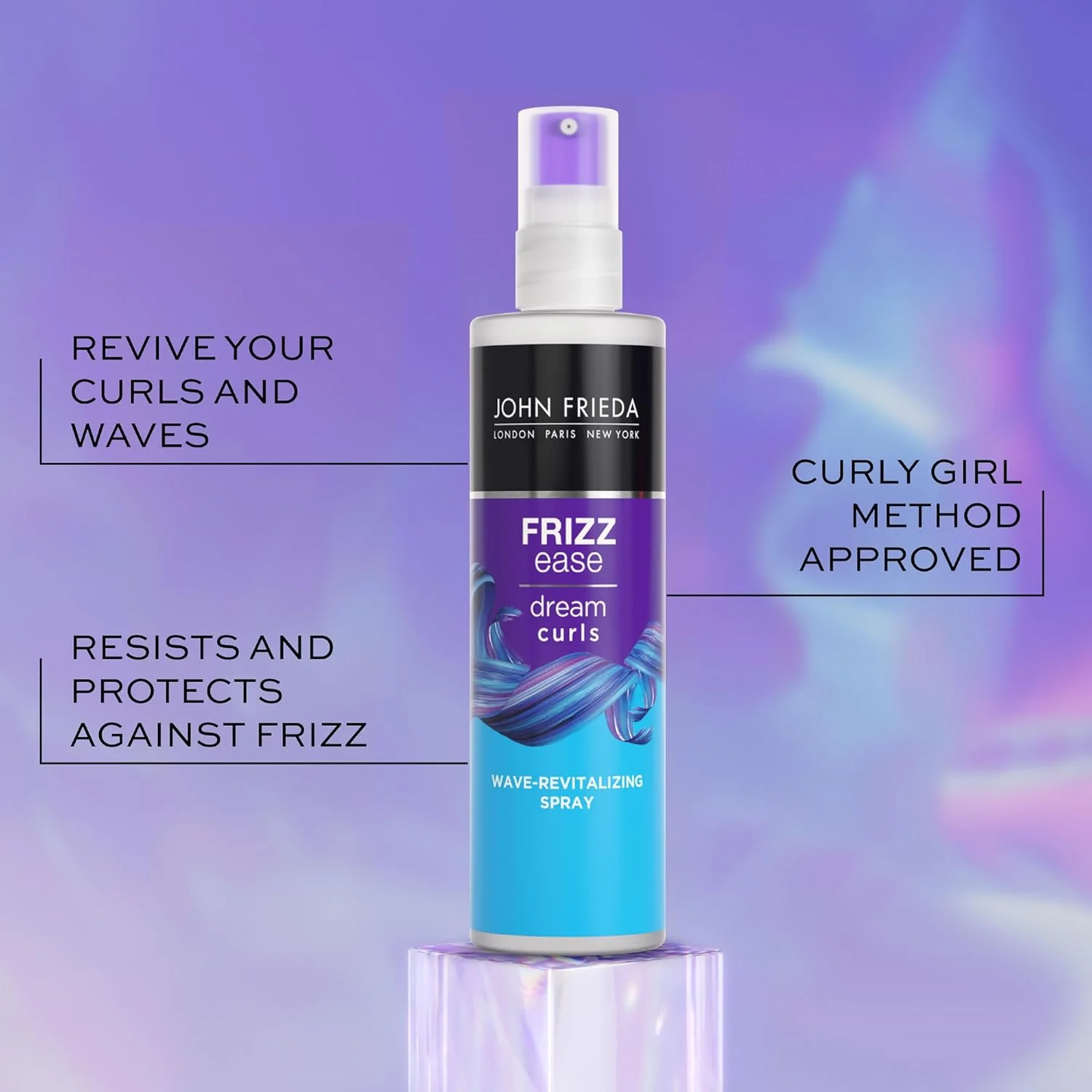 اسپری احیا کننده فر جان فریدا Dream Curls، اسپری روغن مورینگا سبک برای موهای موج دار، تایید شده برای روش Curly Girl، اسپری ضد وز و حالت دهنده فر، 148 میلی لیتر