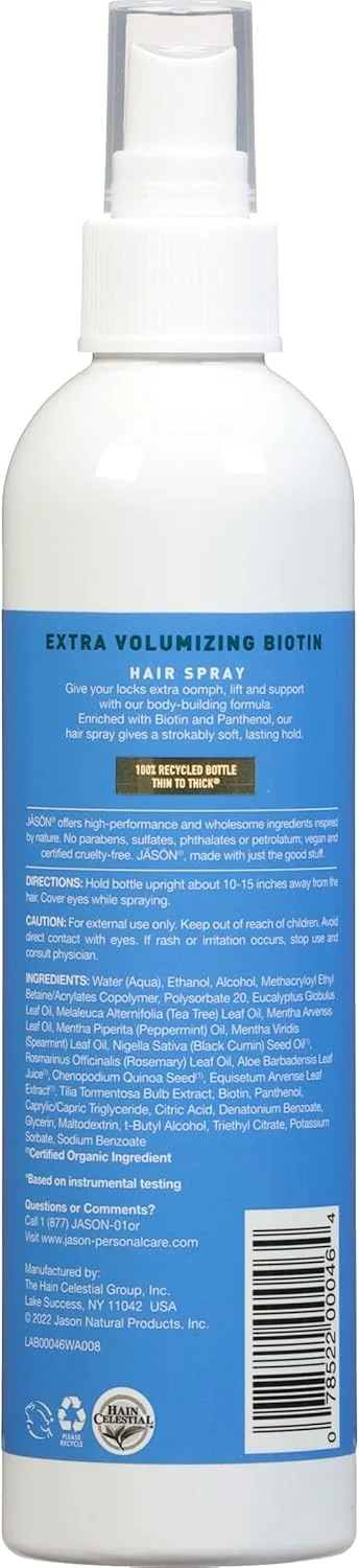 اسپری مو حجم دهنده جیسون برای موهای نازک، 236 میلی لیتر (بسته بندی)