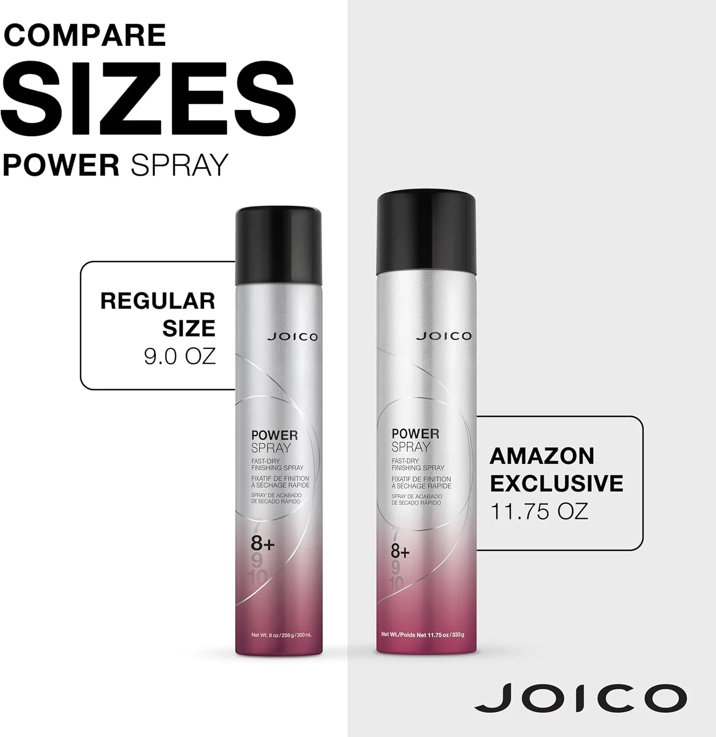 اسپری حالت دهنده سریع خشک شونده Joico Power Spray | مناسب برای اکثر انواع مو | محافظت در برابر گرما و رطوبت | محافظت در برابر آلودگی و اشعه ماوراء بنفش مضر | فاقد پارابن و سولفات | ماندگاری 72 ساعته | 333 گرم
