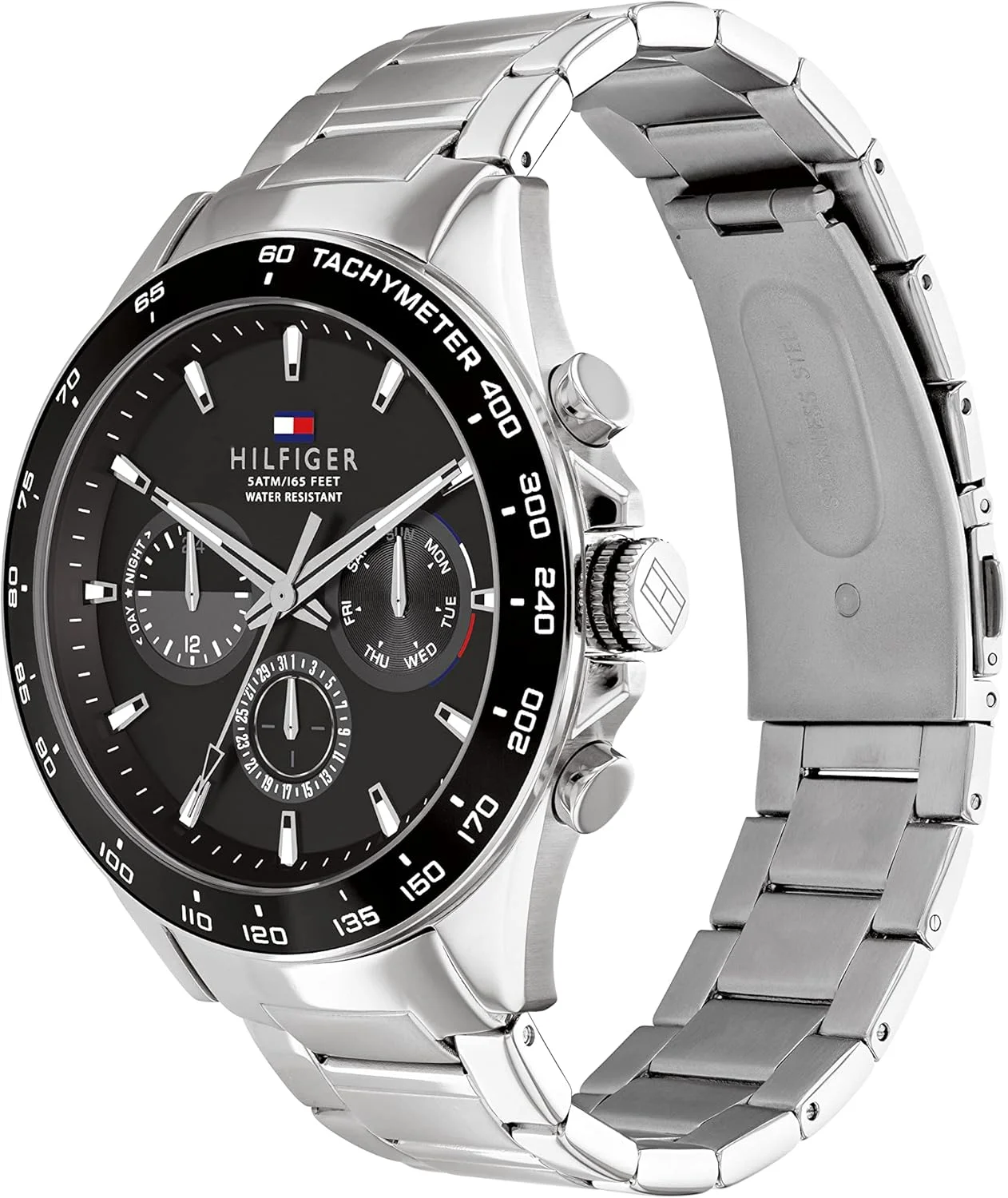 ساعت مچی مردانه تامی هیلفیگر مدل کوارتز با بند استیل ضد زنگ، نقره ای، نقره ای، 1791967