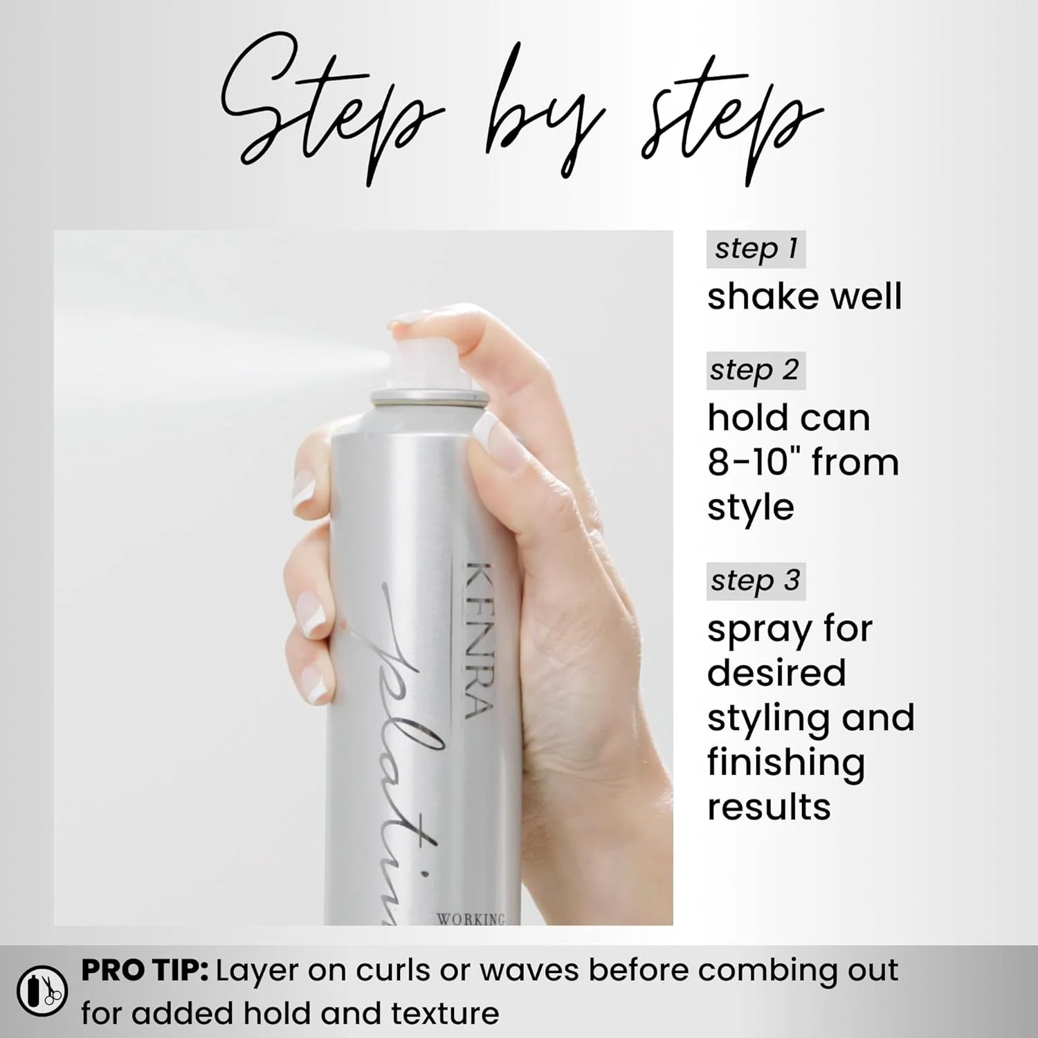 اسپری حالت دهنده مو کنرا پلاتینیوم شماره 14 | اسپری مو با نگهدارنده انعطاف پذیر | خشک شدن سریع، بدون چسبندگی | ایجاد کننده حجم و بافت | موها را با درخشش بدون وز باقی می گذارد | مناسب برای انواع مو | 283 گرم