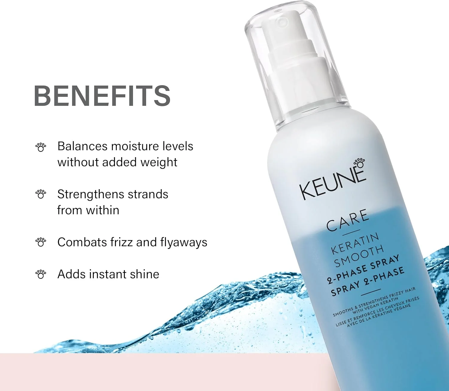 اسپری پروتئینه دو فاز کراتین صاف کننده مو کِئونِ کیِر، 200 میلی لیتر اسپری پروتئینه دو فاز کراتین صاف کننده مو کِئونِ کیِر، 200 میلی لیتر