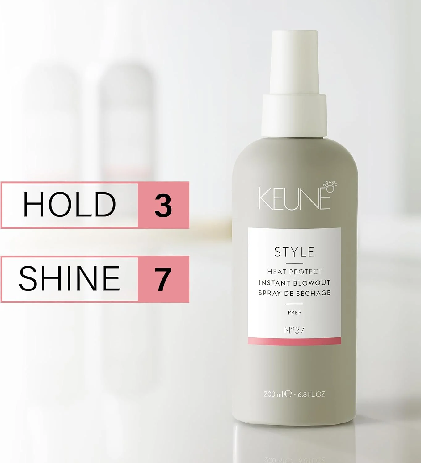 اسپری حالت دهنده فوری Keune Style، محافظ حرارت و افزایش دهنده سرعت خشک کردن مو برای انواع مو، 200 میلی لیتر