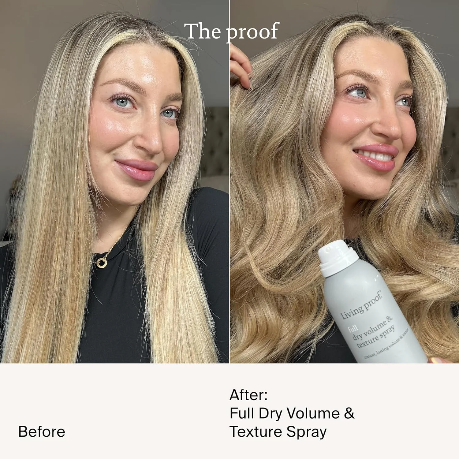 اسپری حجم دهنده و بافت دهنده مو لیوینگ پروف مدل Full Dry، تبدیل فوری موهای نازک، صاف یا کم پشت، محافظت در برابر حرارت تا 210 درجه سانتیگراد