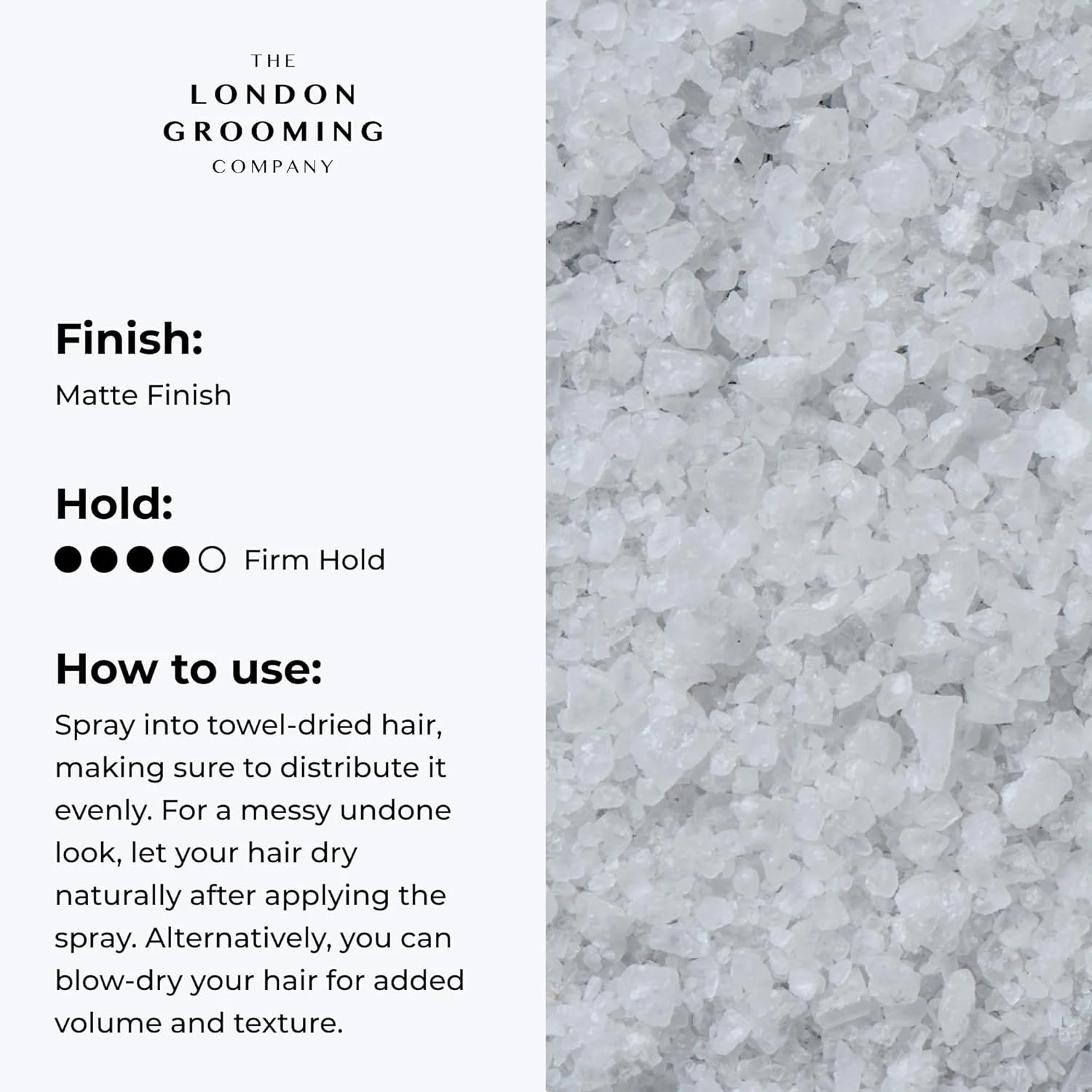 اسپری بافت دهنده مو مردانه نمک دریایی The London Grooming Company (240ml) - حالت دهنده قوی و نمای مات - محصول موی مردانه بر پایه آب 260 میلی لیتر برای بافت و حجم دهی، شستشوی آسان - رایحه عود