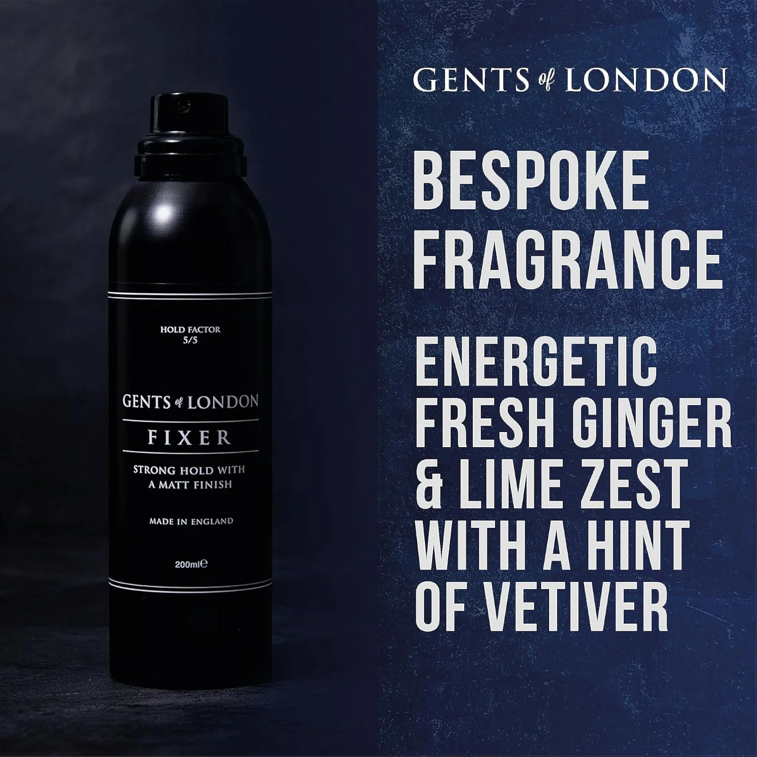 اسپری فیکسر مردانه جنتس آف لندن | اسپری موی حرفه ای با قدرت نگهدارندگی بسیار قوی (200 میلی لیتر)
