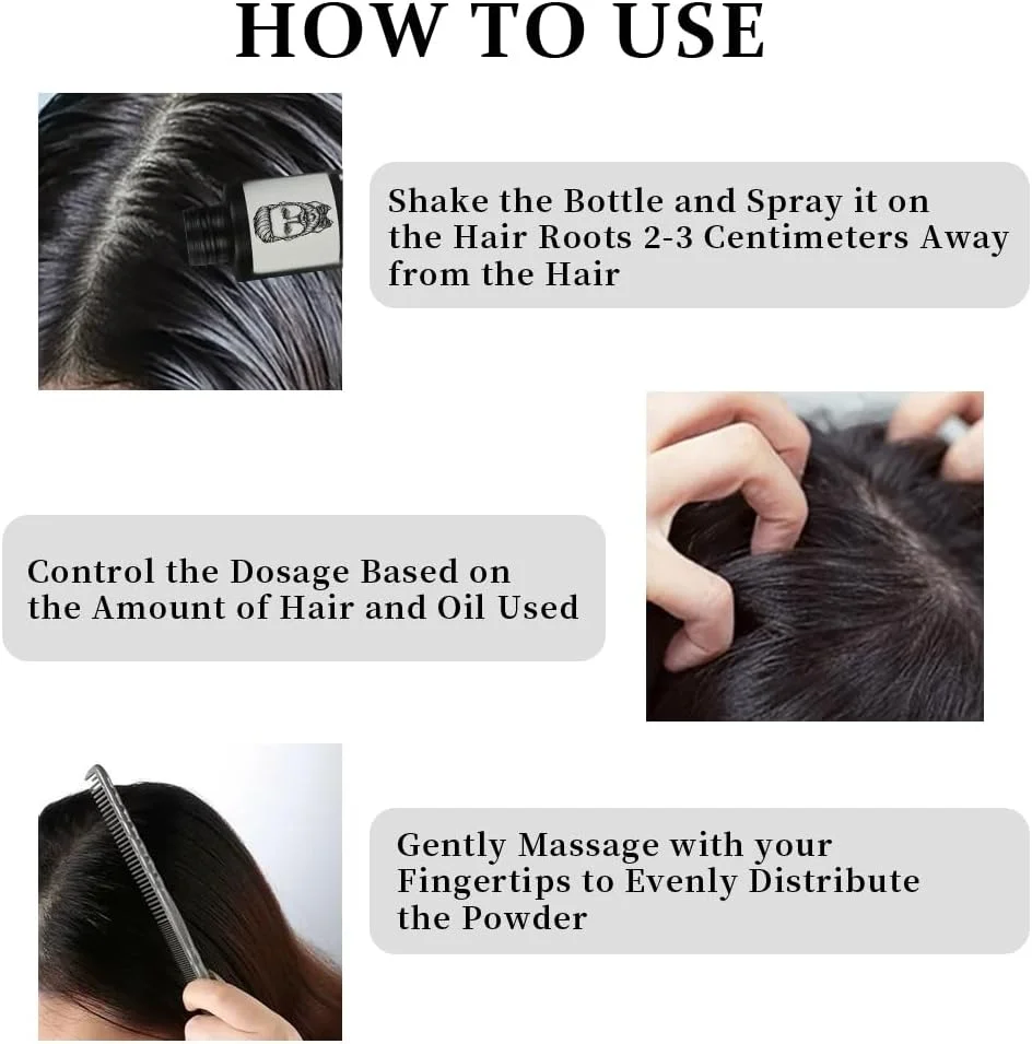 پودر حجم دهنده و از بین برنده چربی مو LOPHE، پودر حجم دهنده با ماندگاری طولانی، پودر مو، موی طبیعی مات، شامپو خشک، مناسب برای پسران و دختران با انواع مو