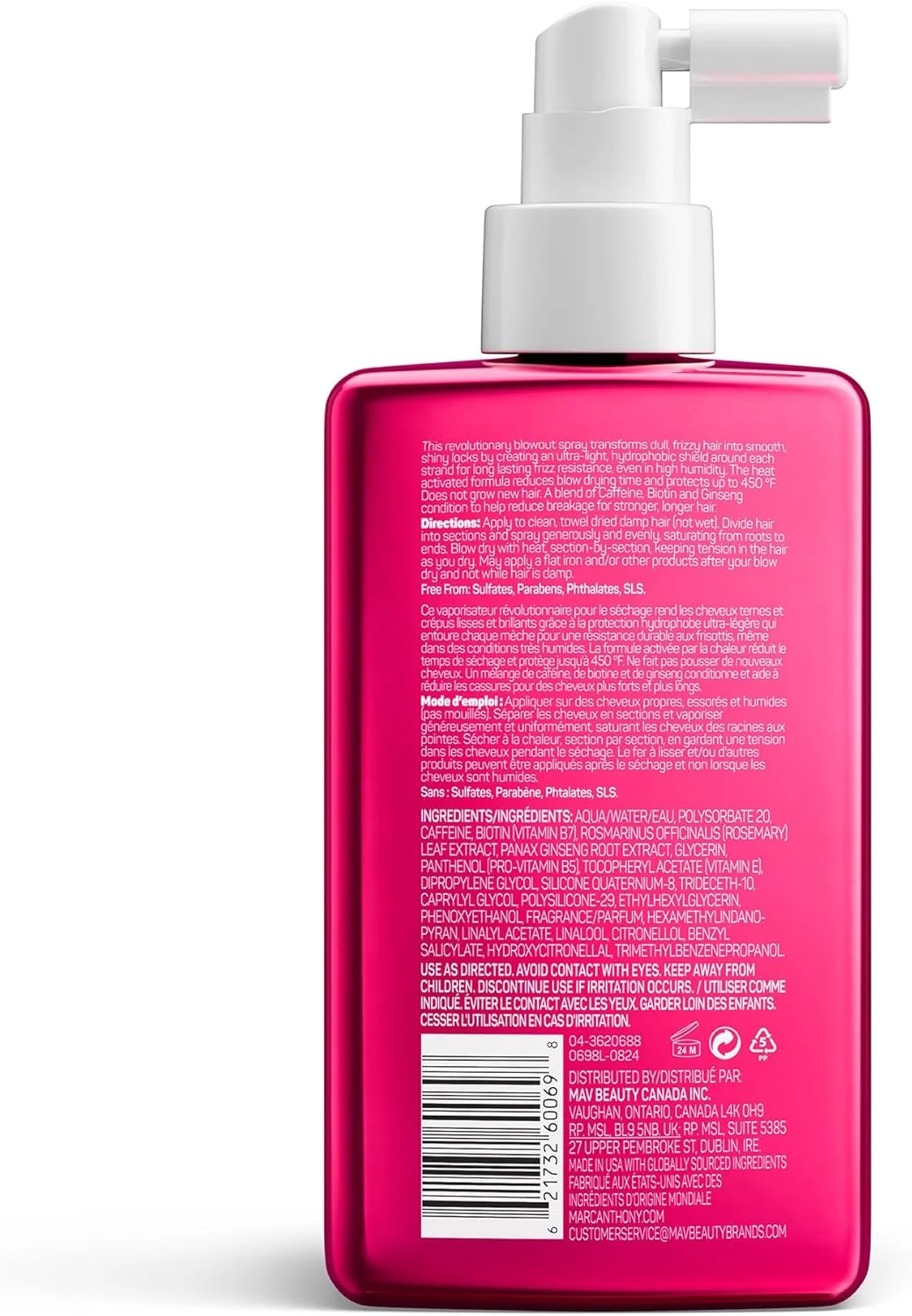 اسپری محافظ ضد وز مو مارک آنتونی، برای خشک کردن و بلند کردن مو - موهای صاف و براق در رطوبت بالا - محافظ حرارت - 200 میلی لیتر