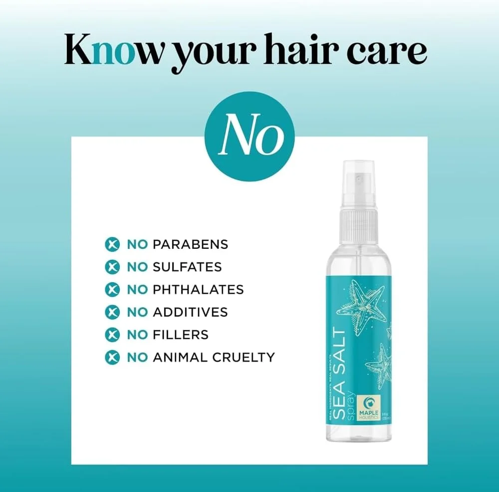 اسپری حجم دهنده مو با نمک دریایی Maple Holistics - فعال کننده بافت و فر برای ایجاد موج های ساحلی با عصاره مغذی جلبک دریایی و روغن آرگان - اسپری حالت دهنده غیر چسبنده 236 میلی لیتری برای آقایان و بانوان اسپری حجم دهنده مو با نمک دریایی Maple Holistics - فعال کننده بافت و فر برای ایجاد موج های ساحلی با عصاره مغذی جلبک دریایی و روغن آرگان - اسپری حالت دهنده غیر چسبنده 236 میلی لیتری برای آقایان و بانوان