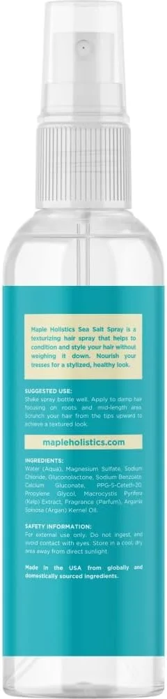 اسپری حجم دهنده مو با نمک دریایی Maple Holistics - فعال کننده بافت و فر برای ایجاد موج های ساحلی با عصاره مغذی جلبک دریایی و روغن آرگان - اسپری حالت دهنده غیر چسبنده 236 میلی لیتری برای آقایان و بانوان اسپری حجم دهنده مو با نمک دریایی Maple Holistics - فعال کننده بافت و فر برای ایجاد موج های ساحلی با عصاره مغذی جلبک دریایی و روغن آرگان - اسپری حالت دهنده غیر چسبنده 236 میلی لیتری برای آقایان و بانوان