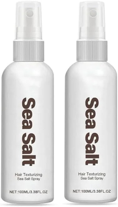 اسپری نمک دریا برای موهای پفکی، اسپری بافت دهنده 2 عددی برای ایجاد موج های ساحلی بی نقص - افزایش حجم و بافت، نگهدارنده فر برای ظاهر ساحلی - مناسب برای خانم ها و آقایان (2 x 3.38 oz)