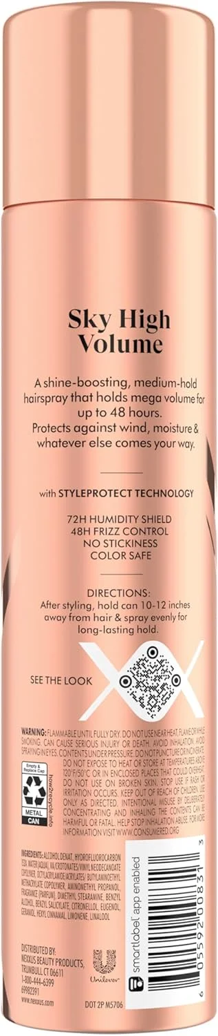 اسپری مو حجم دهنده متوسط Nexxus XXL برای حجم فوق العاده و کنترل وز تا 48 ساعت، با فناوری StyleProtect، 283 گرم اسپری مو حجم دهنده متوسط Nexxus XXL برای حجم فوق العاده و کنترل وز تا 48 ساعت، با فناوری StyleProtect، 283 گرم