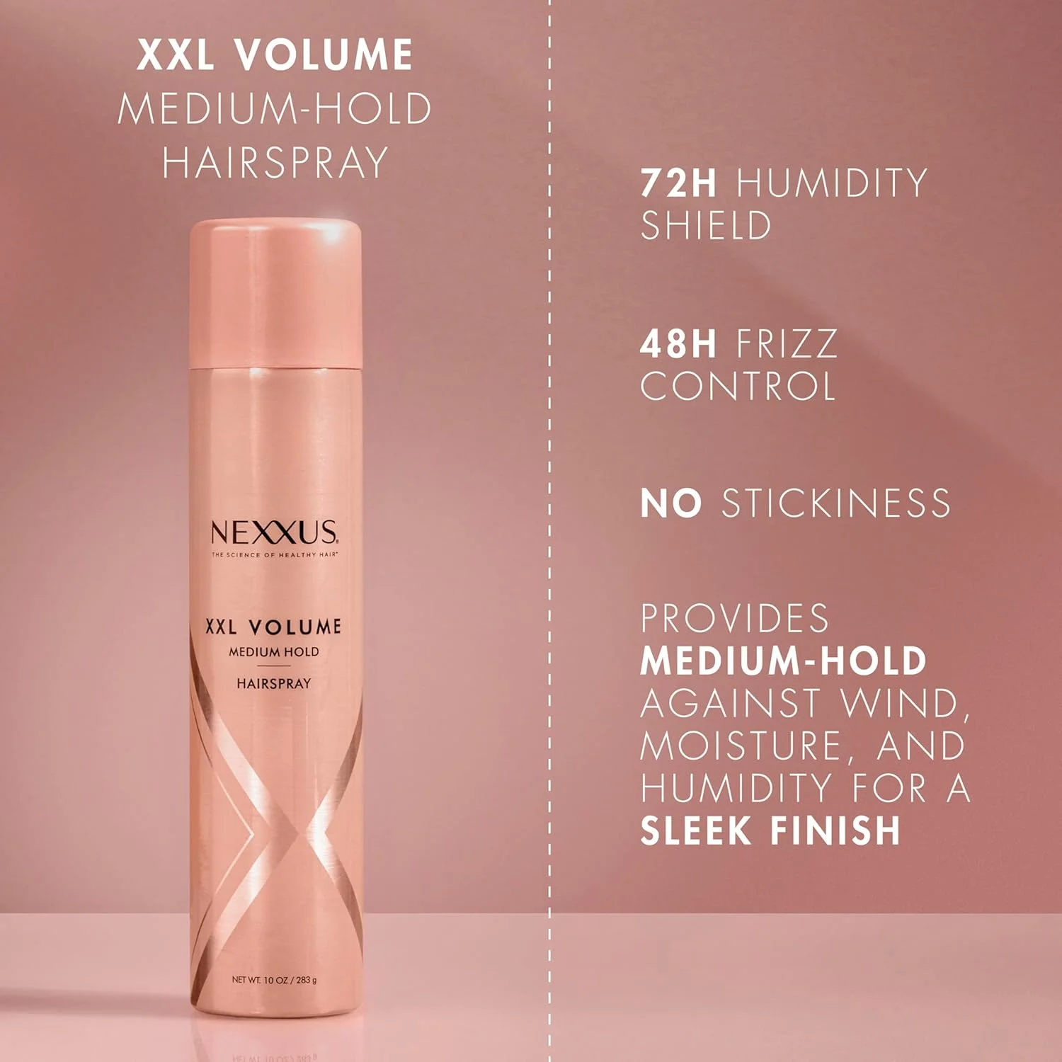 اسپری مو حجم دهنده متوسط Nexxus XXL برای حجم فوق العاده و کنترل وز تا 48 ساعت، با فناوری StyleProtect، 283 گرم اسپری مو حجم دهنده متوسط Nexxus XXL برای حجم فوق العاده و کنترل وز تا 48 ساعت، با فناوری StyleProtect، 283 گرم