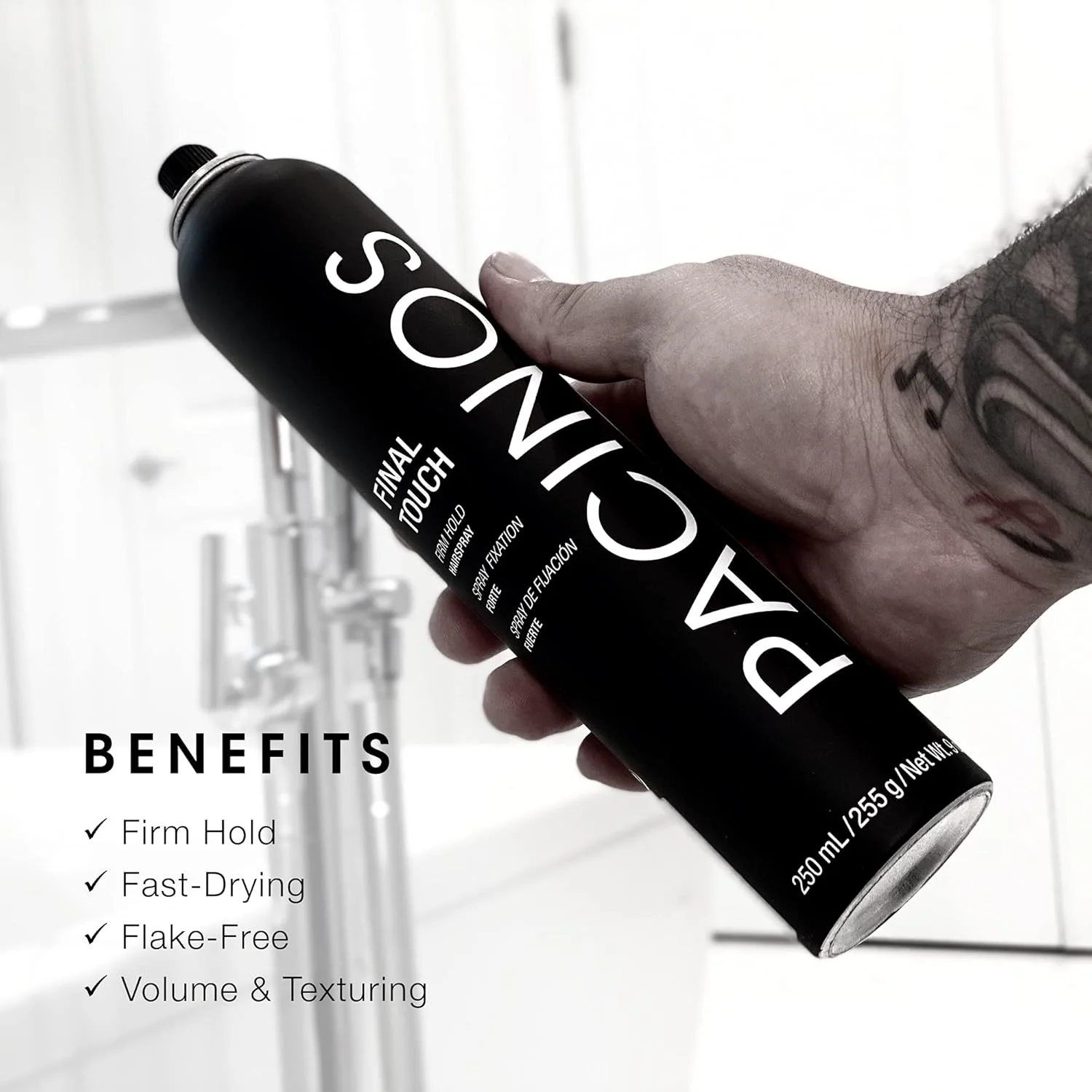 اسپری موی فینال تاچ پاکینوس، ضد وز، نگهدارنده قوی، انعطاف پذیر، خشک شدن سریع و بدون ایجاد شوره، افزایش حجم، بافت و استحکام به مدل موهای شما، مقاوم در برابر باد، رطوبت و نم