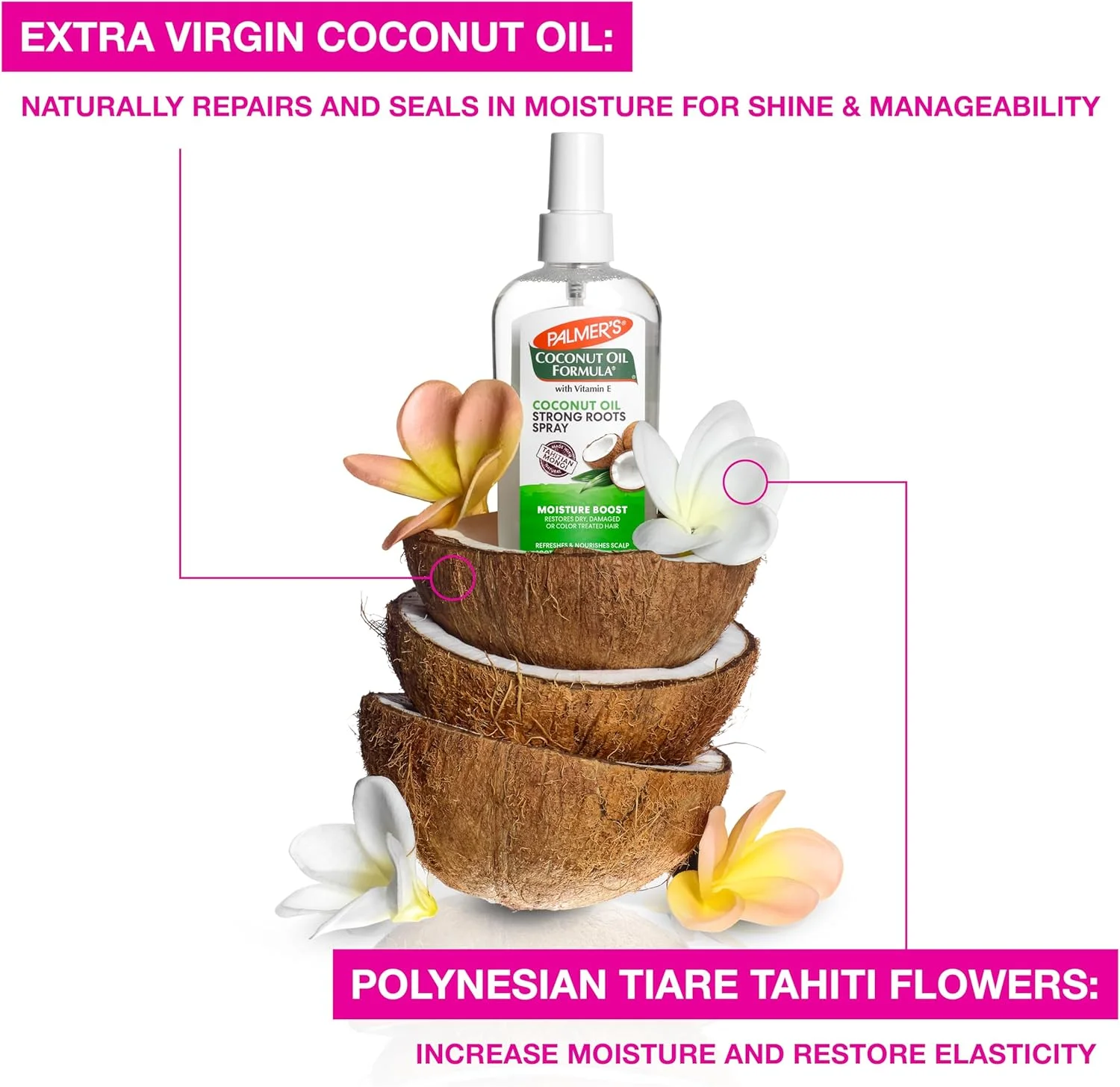 اسپری تقویت کننده ریشه مو روغن نارگیل پالمرز، 150 میلی لیتر، بسته 2 عددی