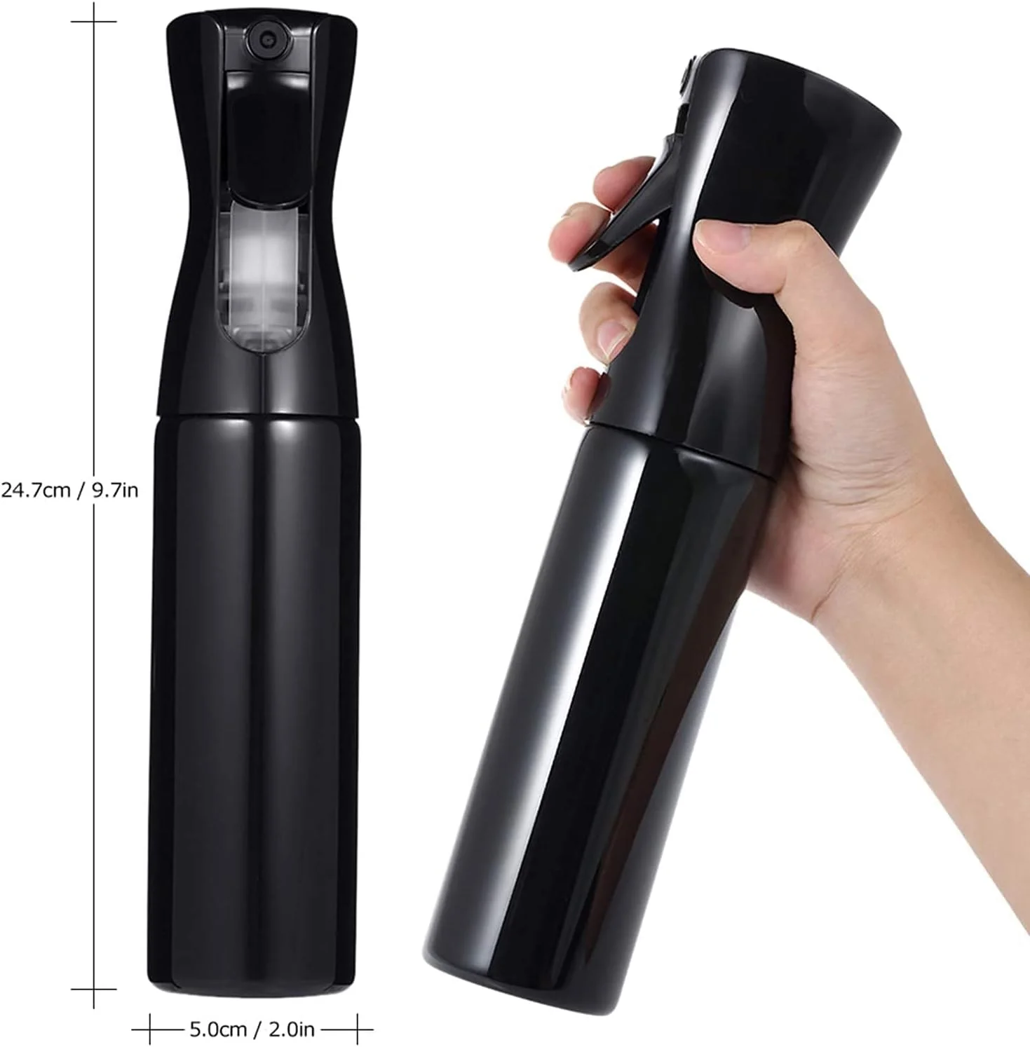 2 عدد بطری اسپری موی 300 میلی لیتری حرفه ای | اسپری ریز و مداوم | چند منظوره