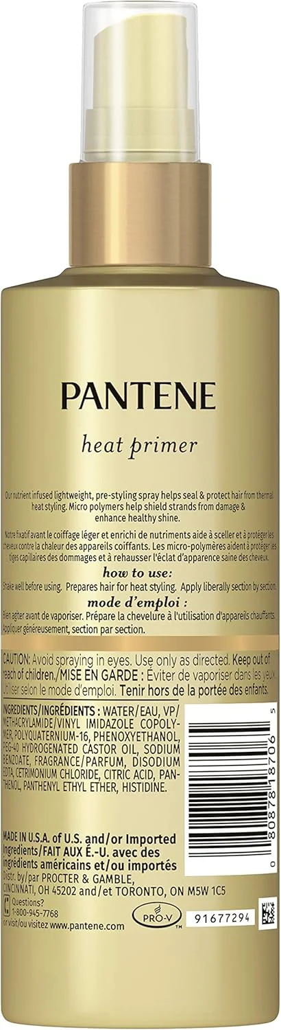 اسپری محافظ حرارتی مو پنتن پرو-وی تقویت کننده مواد مغذی، پرایمر حرارتی، 190 میلی لیتر اسپری محافظ حرارتی مو پنتن پرو-وی تقویت کننده مواد مغذی، پرایمر حرارتی، 190 میلی لیتر