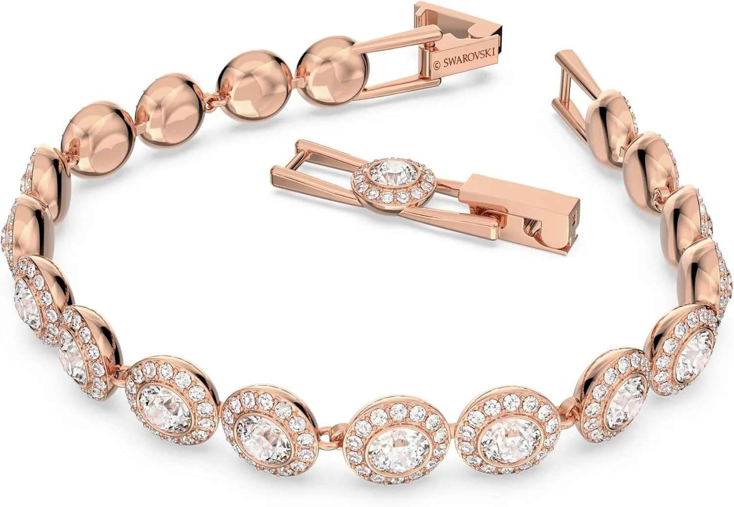 دستبند زنانه سواروسکی مدل Angelic با روکش طلای رزگلد سفید 5240513