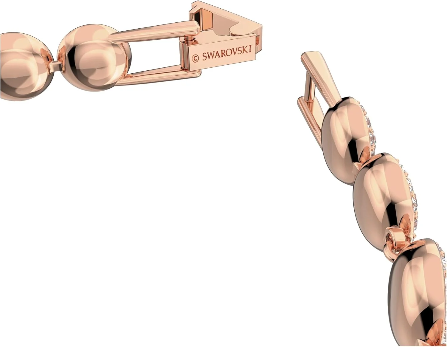 دستبند زنانه سواروسکی مدل Angelic با روکش طلای رزگلد سفید 5240513