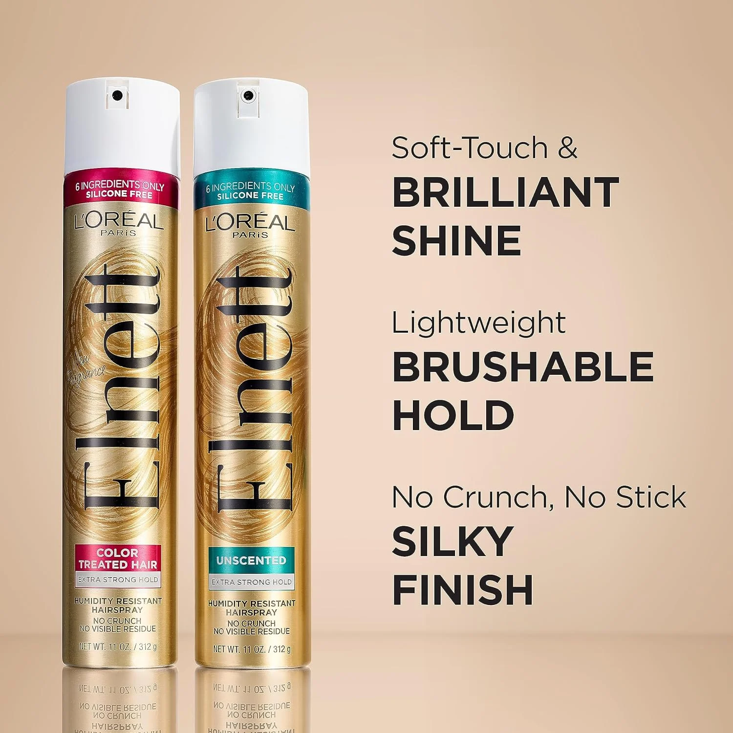 اسپری مو لورآل پاریس Elnett Satin با قدرت نگهداری فوق العاده قوی برای موهای رنگ شده، ماندگاری طولانی مدت به همراه مقاومت در برابر رطوبت، 311 گرم (2 عدد) اسپری مو لورآل پاریس Elnett Satin با قدرت نگهداری فوق العاده قوی برای موهای رنگ شده، ماندگاری طولانی مدت به همراه مقاومت در برابر رطوبت، 311 گرم (2 عدد)