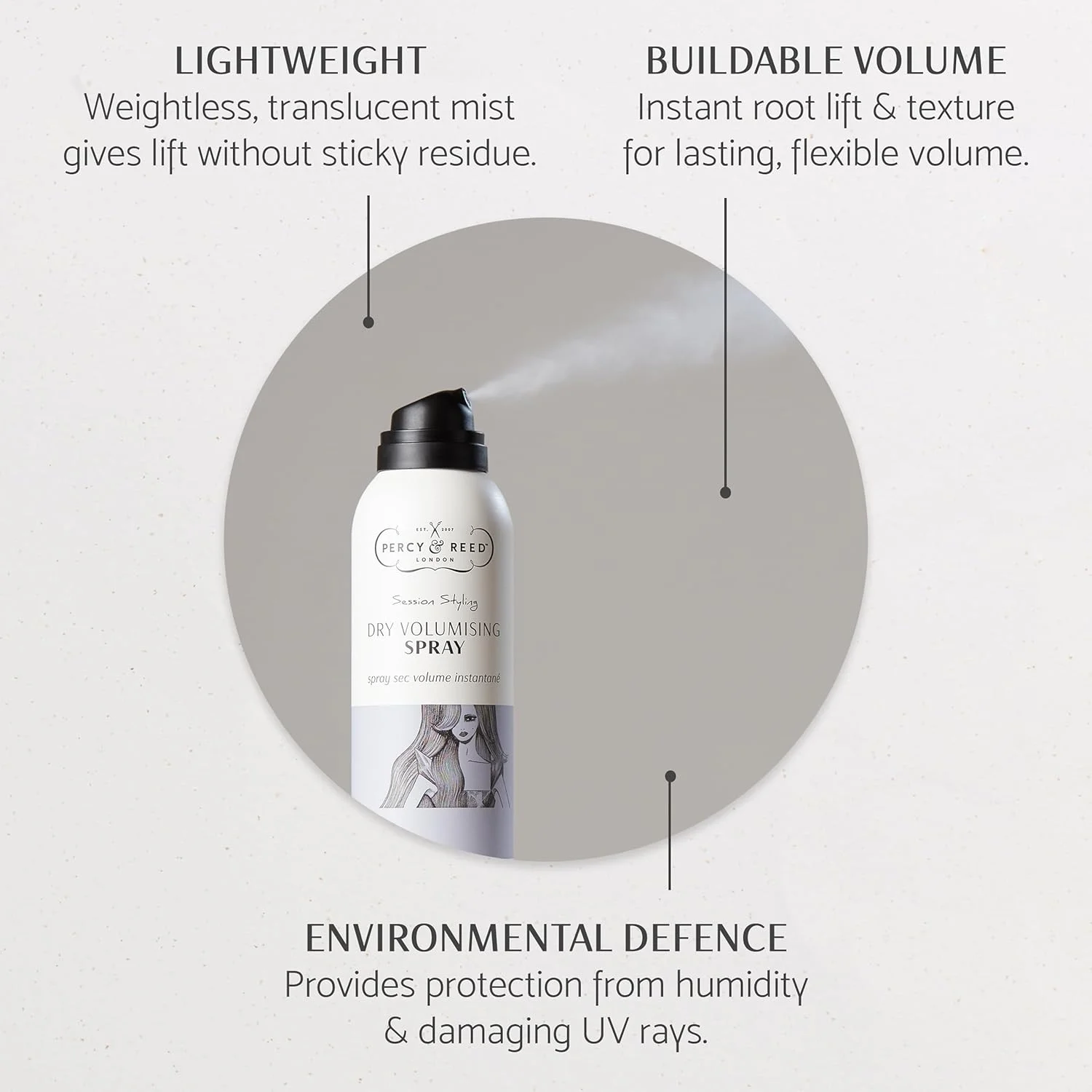 اسپری حجم دهنده فوری مو پرسی اند رید مدل Big, Bold & Beautiful حجم 200 میلی لیتر