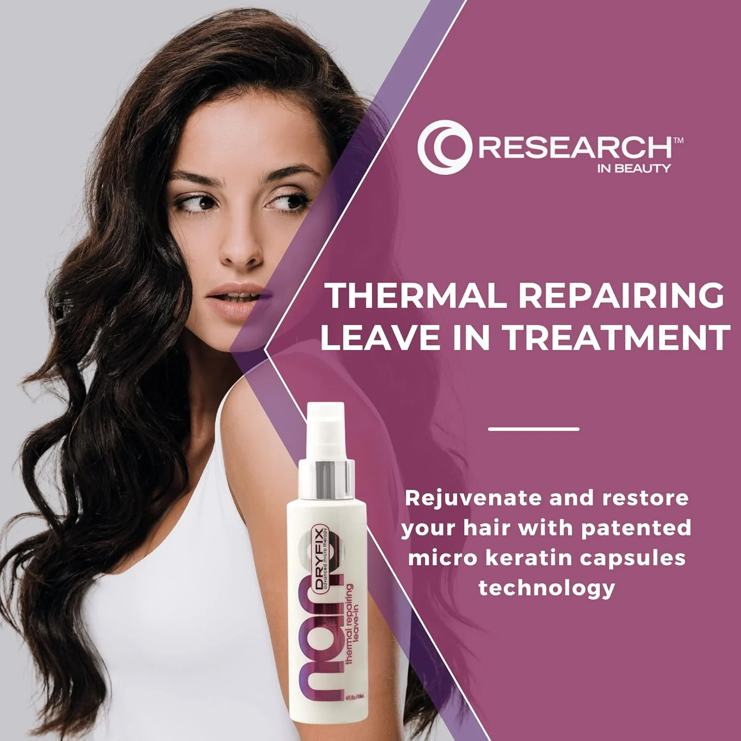 اسپری ترمیم کننده حرارتی مو Research In Beauty Nano DryFix، بدون نیاز به آبکشی، 120 میلی لیتر اسپری ترمیم کننده حرارتی مو Research In Beauty Nano DryFix، بدون نیاز به آبکشی، 120 میلی لیتر