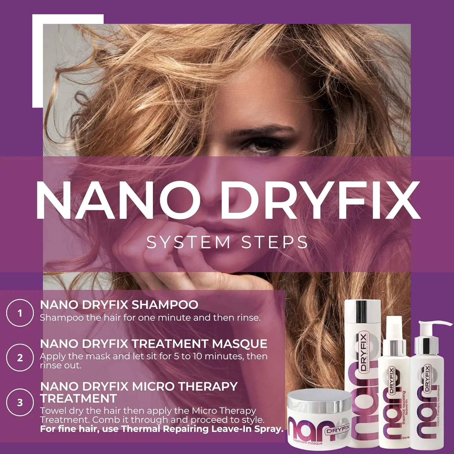 اسپری ترمیم کننده حرارتی مو Research In Beauty Nano DryFix، بدون نیاز به آبکشی، 120 میلی لیتر اسپری ترمیم کننده حرارتی مو Research In Beauty Nano DryFix، بدون نیاز به آبکشی، 120 میلی لیتر
