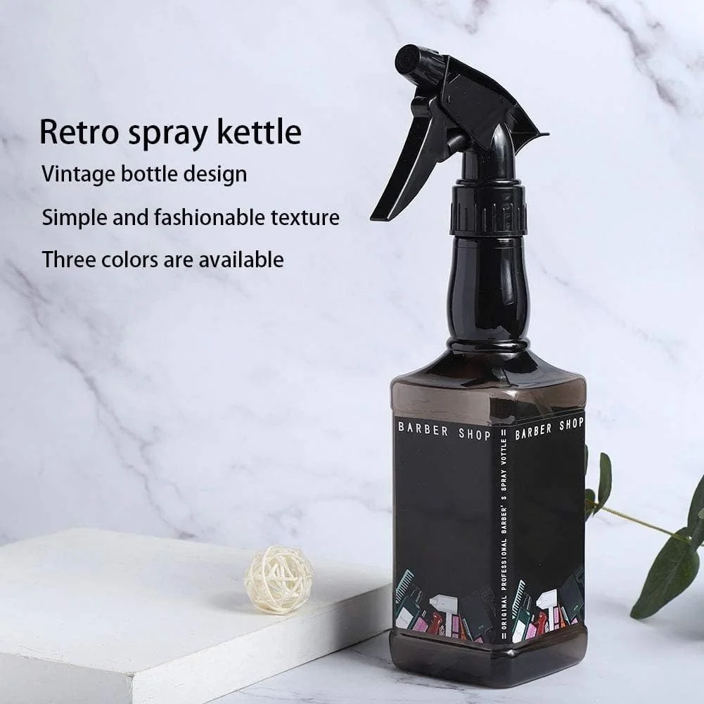بطری اسپری آرایشگری، بطری اسپری پلاستیکی قابل استفاده مجدد و خالی برای آرایش مو، آرایشگر، سالن، گیاه (مشکی)