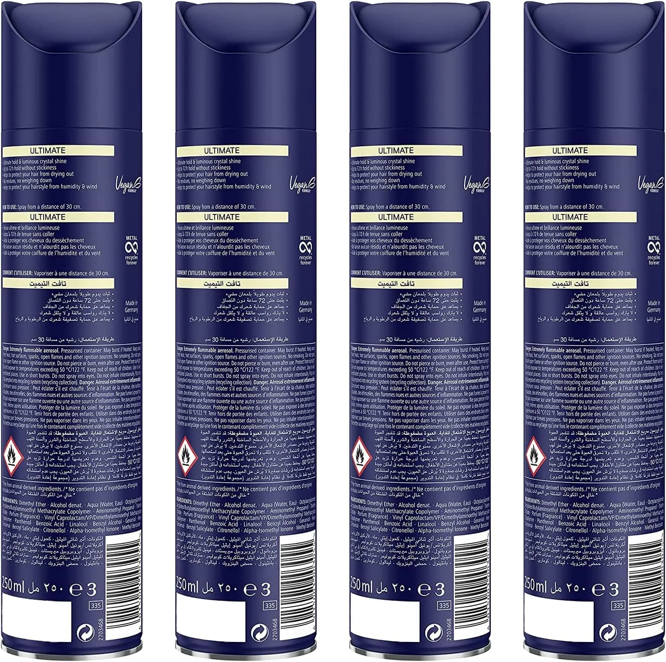 اسپری مو تافت Ultimate، حالت دهنده قوی و درخشش کریستالی 5+ (بسته 4 عددی)