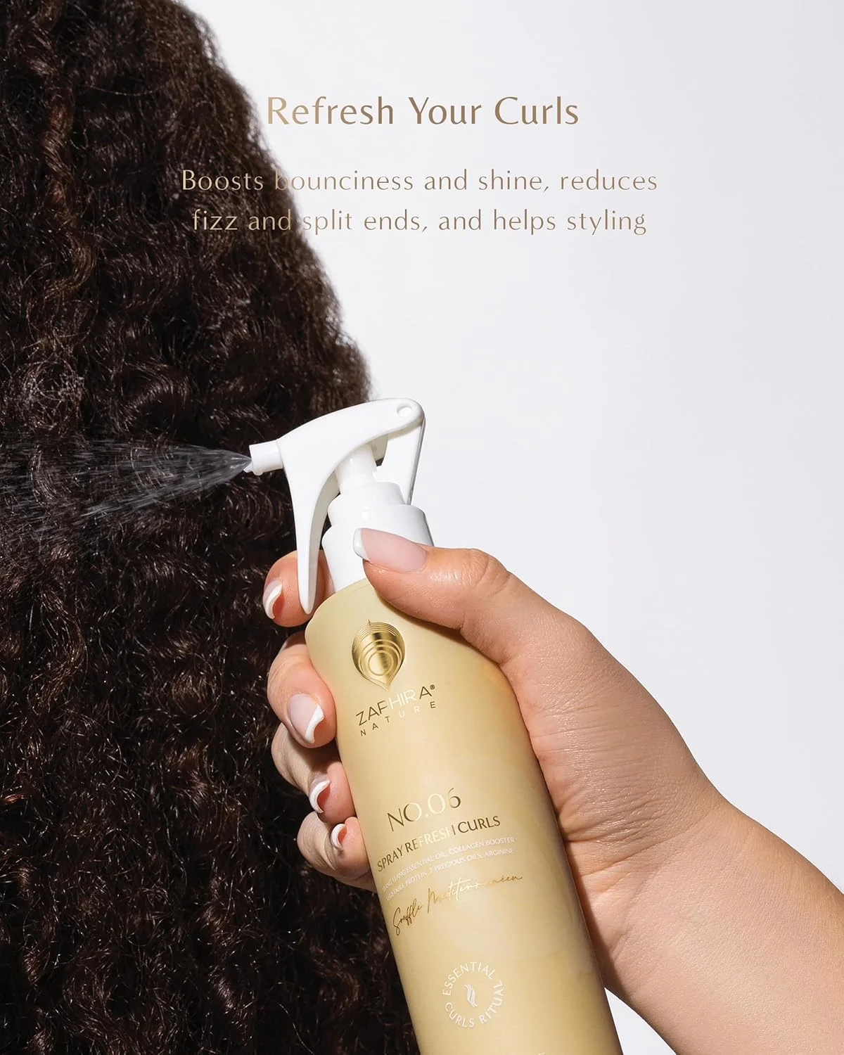 اسپری احیا کننده و نرم کننده مو فر زفیرا نیچر - اسپری احیا کننده و آبرسان موهای فر و موج دار - فرمول سبک، کنترل کننده وز و مغذی - وگان و با مواد اولیه سالم اسپری احیا کننده و نرم کننده مو فر زفیرا نیچر - اسپری احیا کننده و آبرسان موهای فر و موج دار - فرمول سبک، کنترل کننده وز و مغذی - وگان و با مواد اولیه سالم