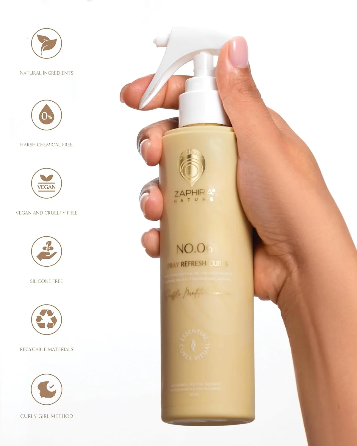 اسپری احیا کننده و نرم کننده مو فر زفیرا نیچر - اسپری احیا کننده و آبرسان موهای فر و موج دار - فرمول سبک، کنترل کننده وز و مغذی - وگان و با مواد اولیه سالم اسپری احیا کننده و نرم کننده مو فر زفیرا نیچر - اسپری احیا کننده و آبرسان موهای فر و موج دار - فرمول سبک، کنترل کننده وز و مغذی - وگان و با مواد اولیه سالم