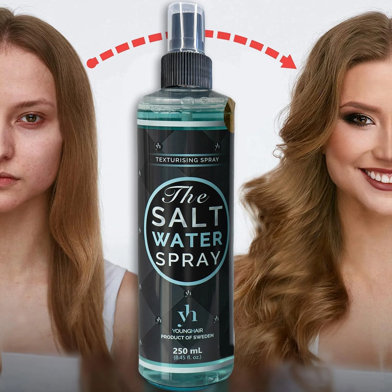 اسپری نمک دریایی یانگ هیر زنانه و مردانه - اسپری بافت دهنده برای ایجاد موج های ساحلی بی دردسر، حجم دهنده و دارای رایحه دلپذیر، 250 میلی لیتر