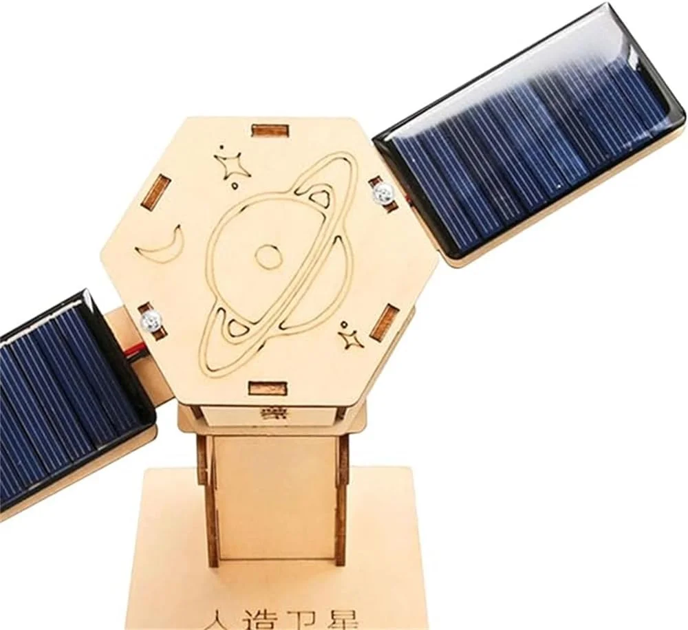 مدل ماهواره مصنوعی DIY آزون، کیت های آزمایش پروژه های علمی چوبی، اسباب بازی ساختنی علمی جدید، کیت های مدل DIY برای کاوش در اصول ماهواره های مصنوعی، هدیه، ابزار آموزشی