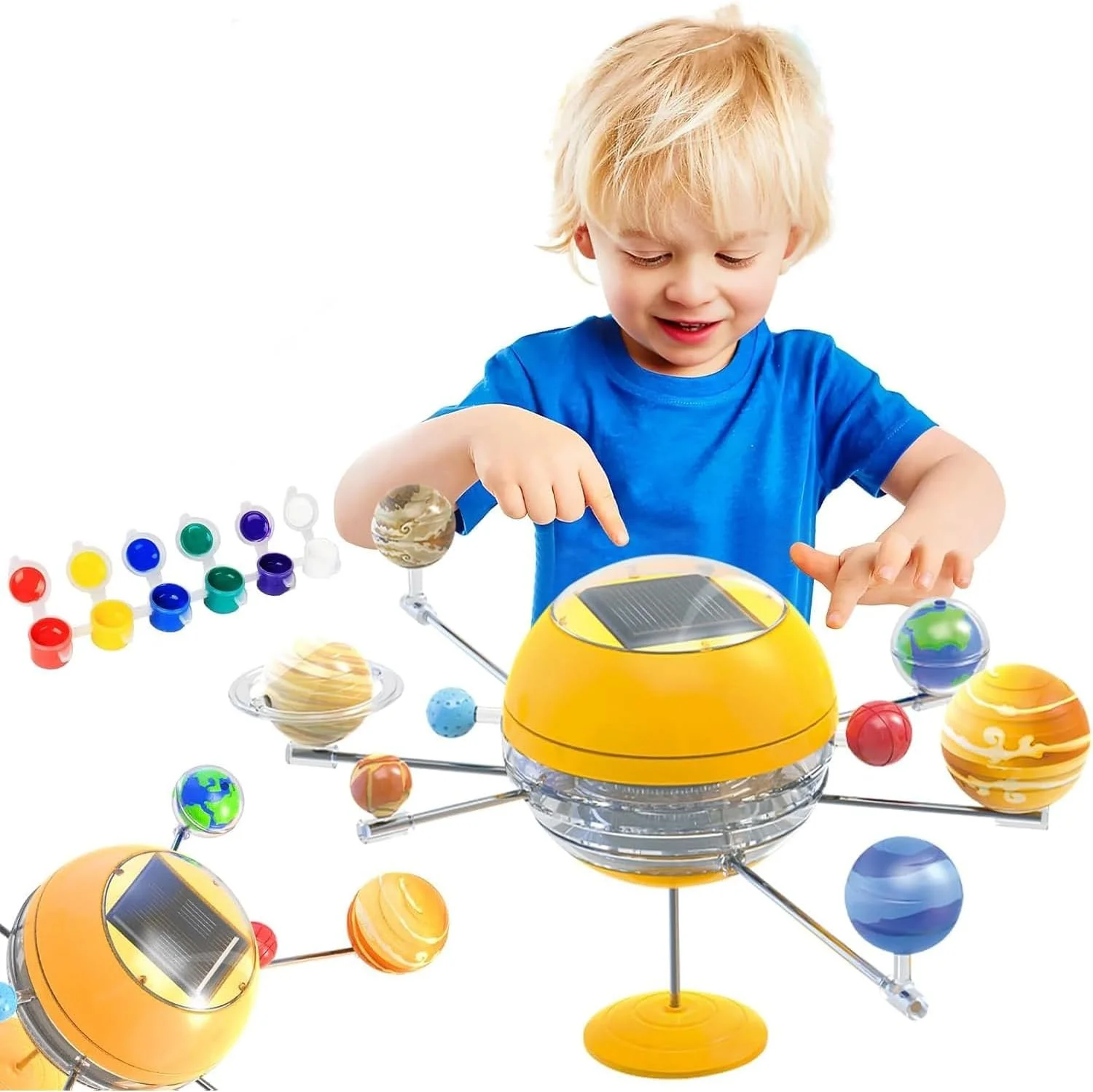 کیت آموزشی منظومه شمسی با انرژی خورشیدی آزون، اسباب بازی های علمی آموزشی DIY برای کودکان، ساخت مدل های سیاره ای، هدیه تولد برای دختران و پسران نوجوان 8، 9، 10، 11 و 12 ساله