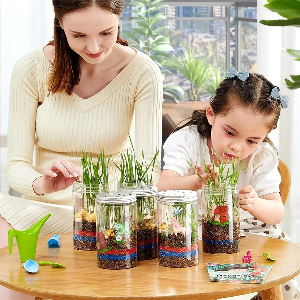 کیت تراریوم تک شاخ آزون برای کودکان، مجموعه کاشت گیاه علمی اسباب بازی باغبانی آموزشی STEM هدیه تولد برای سنین 4-12 پسر دختر
