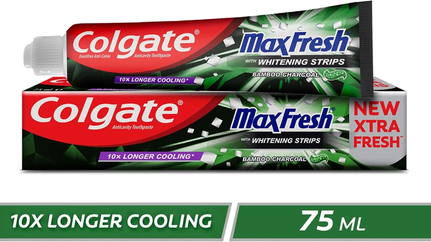 خمیر دندان کلگیت مکس فرش، با نوارهای سفید کننده، خمیر دندان زغالی بامبو 100 میلی لیتر خمیر دندان کلگیت مکس فرش، با نوارهای سفید کننده، خمیر دندان زغالی بامبو 100 میلی لیتر