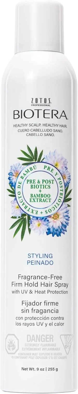اسپری موی بدون عطر و نگهدارنده قوی Biotera | محافظت در برابر اشعه ماوراء بنفش و حرارت | 50 VOC | وگان و بدون تست حیوانی | بدون پارابن و سولفات | محافظ رنگ مو | 9 Fl Oz اسپری موی بدون عطر و نگهدارنده قوی Biotera | محافظت در برابر اشعه ماوراء بنفش و حرارت | 50 VOC | وگان و بدون تست حیوانی | بدون پارابن و سولفات | محافظ رنگ مو | 9 Fl Oz