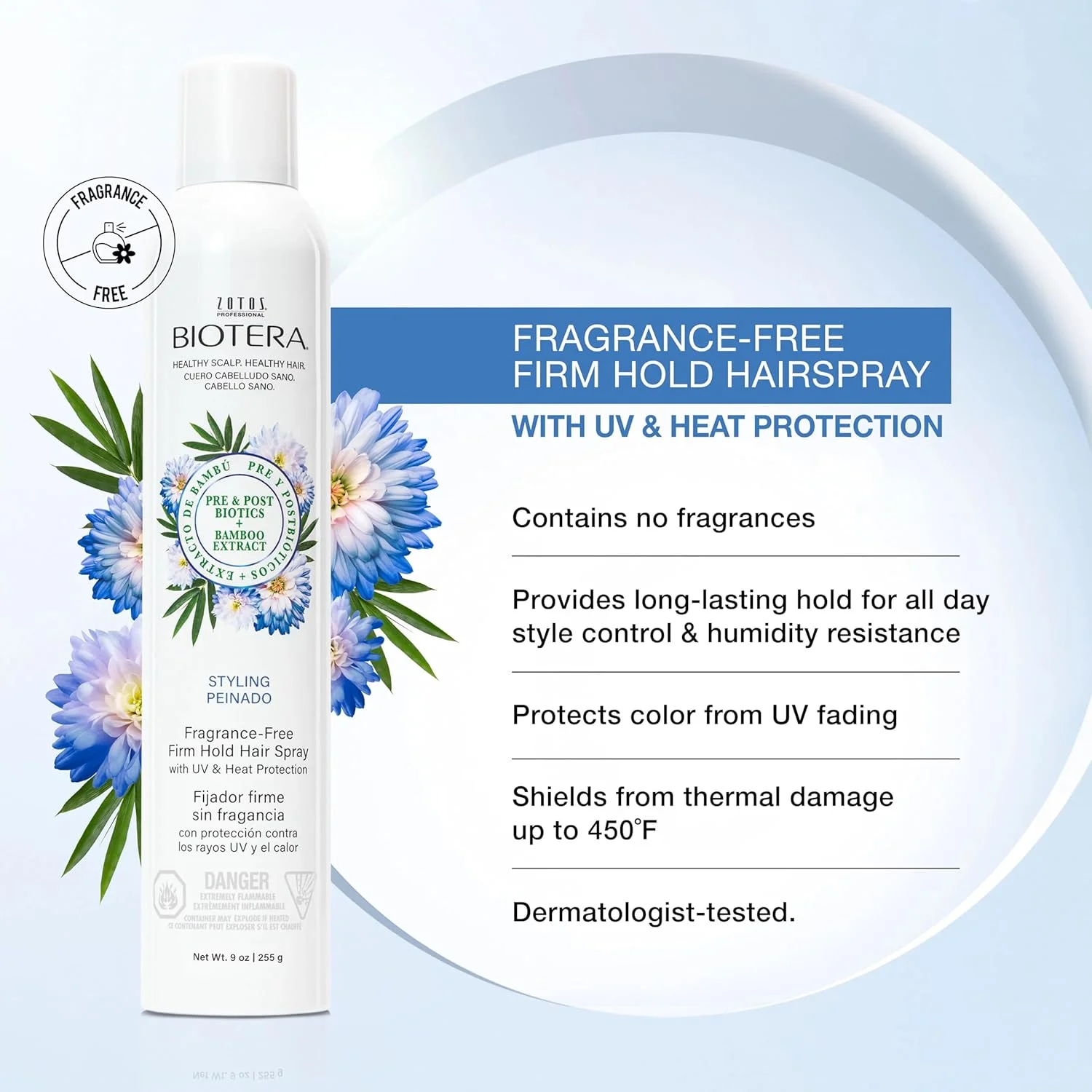 اسپری موی بدون عطر و نگهدارنده قوی Biotera | محافظت در برابر اشعه ماوراء بنفش و حرارت | 50 VOC | وگان و بدون تست حیوانی | بدون پارابن و سولفات | محافظ رنگ مو | 9 Fl Oz اسپری موی بدون عطر و نگهدارنده قوی Biotera | محافظت در برابر اشعه ماوراء بنفش و حرارت | 50 VOC | وگان و بدون تست حیوانی | بدون پارابن و سولفات | محافظ رنگ مو | 9 Fl Oz