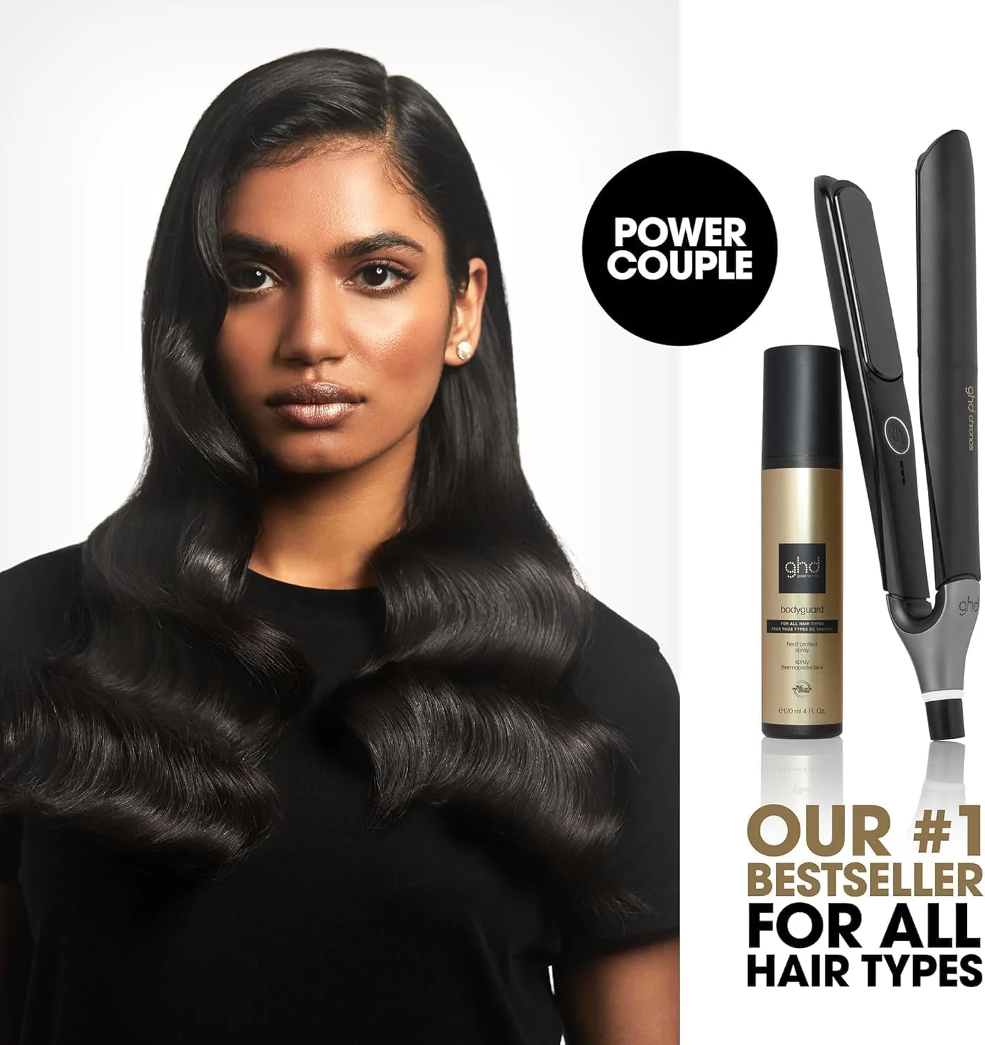 اسپری محافظ حرارت بادیگارد جی اچ دی - اسپری محافظ مو در برابر حرارت، فرمول سبک برای داشتن موهایی سالم تر