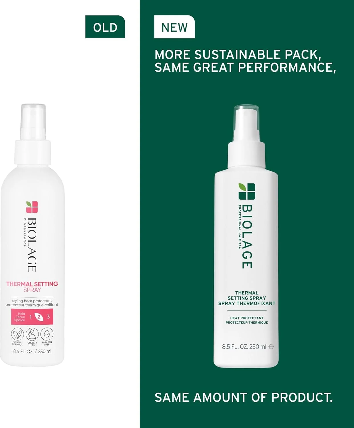 اسپری حالت دهنده حرارتی بیولاج - تقویت کننده مو، محافظت در برابر حالت دهی حرارتی مو، اسپری مو، وگان، بدون پارابن، 250 میلی لیتر