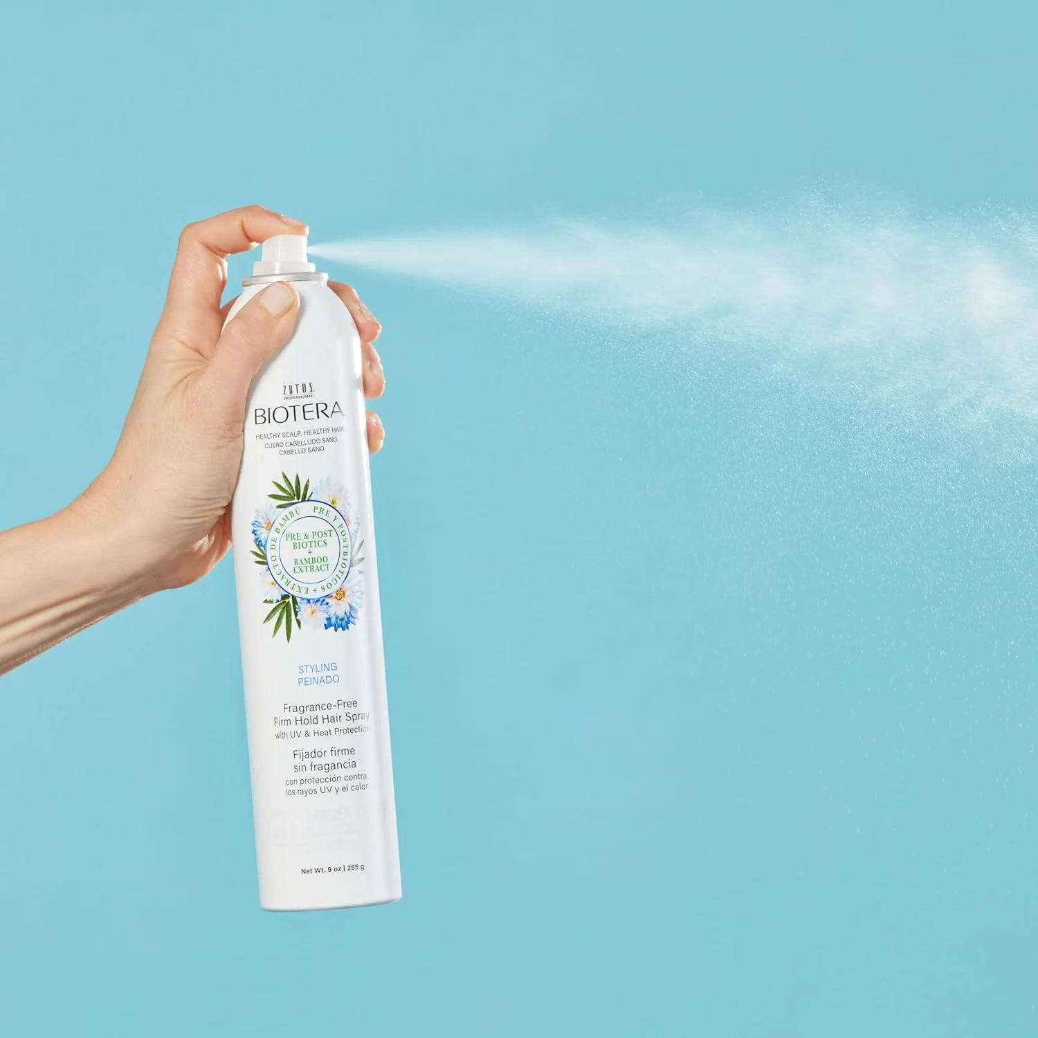 اسپری موی بدون عطر و نگهدارنده قوی Biotera | محافظت در برابر اشعه ماوراء بنفش و حرارت | 50 VOC | وگان و بدون تست حیوانی | بدون پارابن و سولفات | محافظ رنگ مو | 9 Fl Oz اسپری موی بدون عطر و نگهدارنده قوی Biotera | محافظت در برابر اشعه ماوراء بنفش و حرارت | 50 VOC | وگان و بدون تست حیوانی | بدون پارابن و سولفات | محافظ رنگ مو | 9 Fl Oz