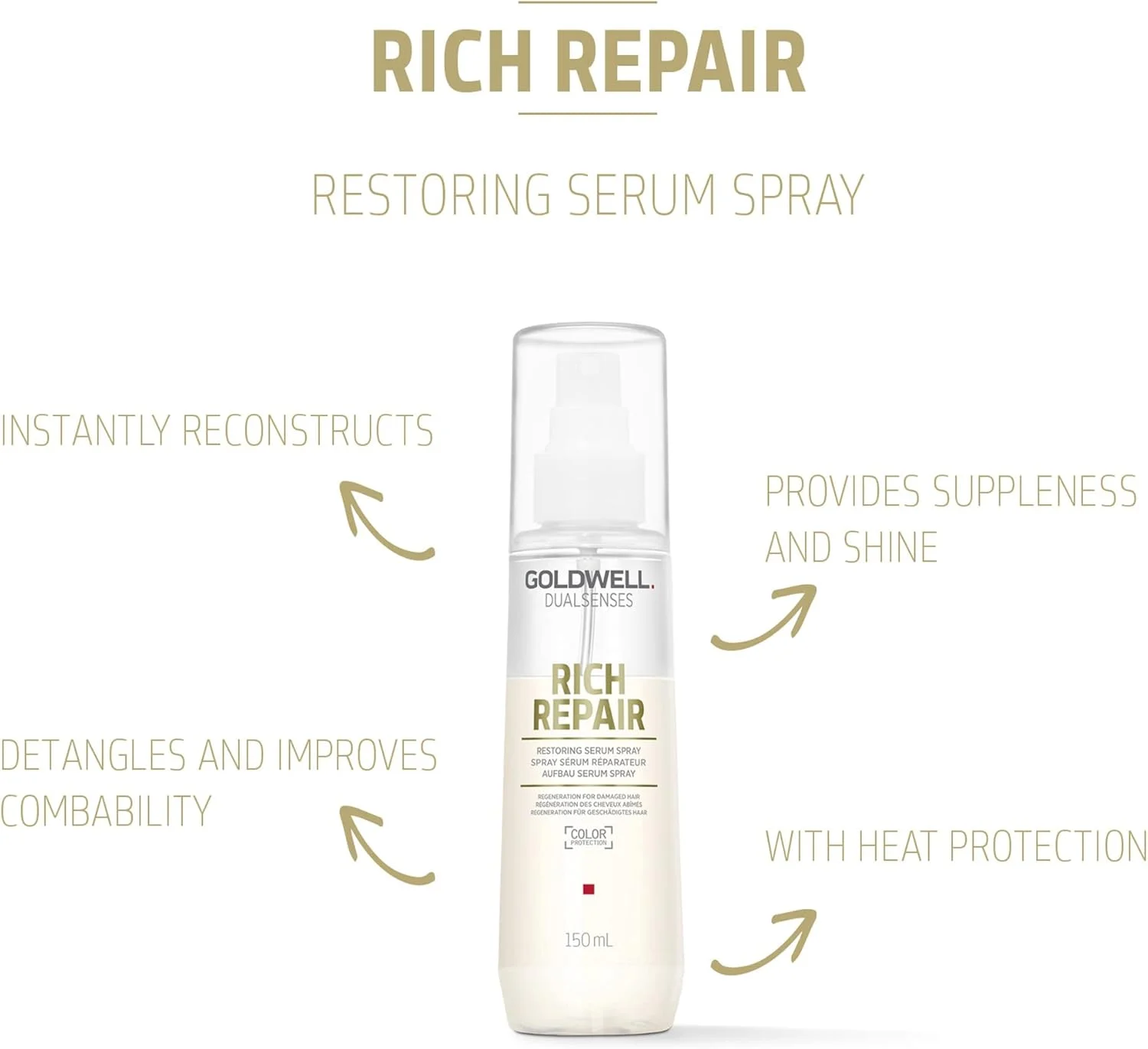 اسپری سرم ترمیم کننده قوی گلدول DLS حجم 150 میلی لیتر اسپری سرم ترمیم کننده قوی گلدول DLS حجم 150 میلی لیتر